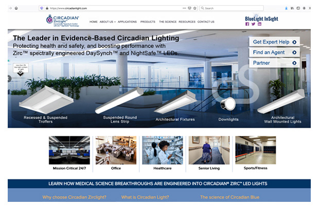 circadian zirclight website design