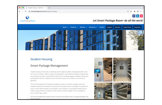 secondary website page design