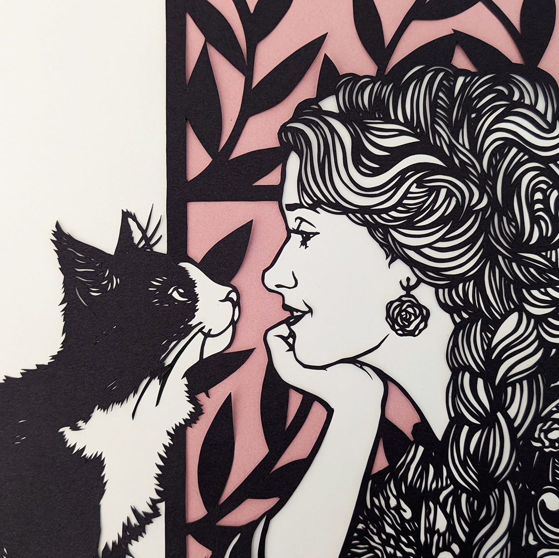Detail from Nyx and Her Girl Kitty by Elizabeth Goss