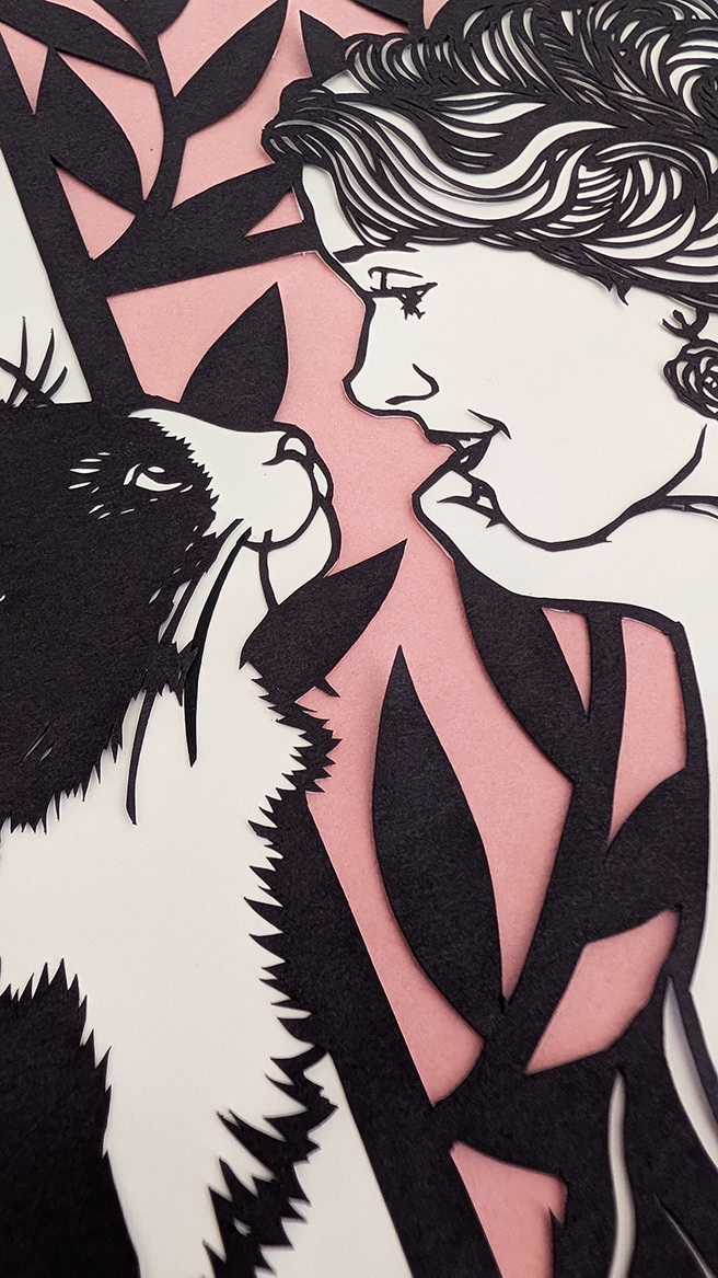 Detail from Nyx and Her Girl Kitty by Elizabeth Goss