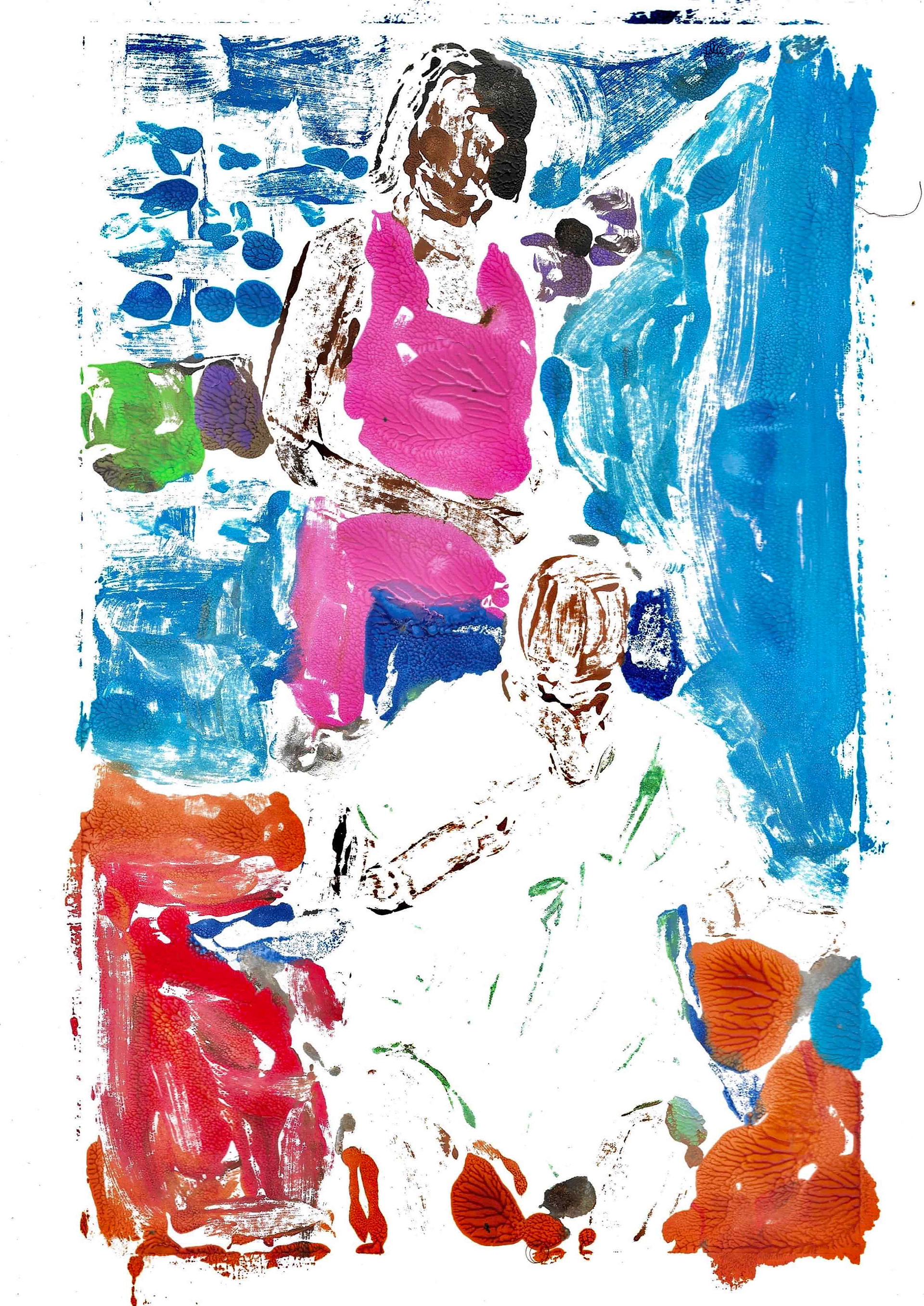 Acrylic mono-print on paper