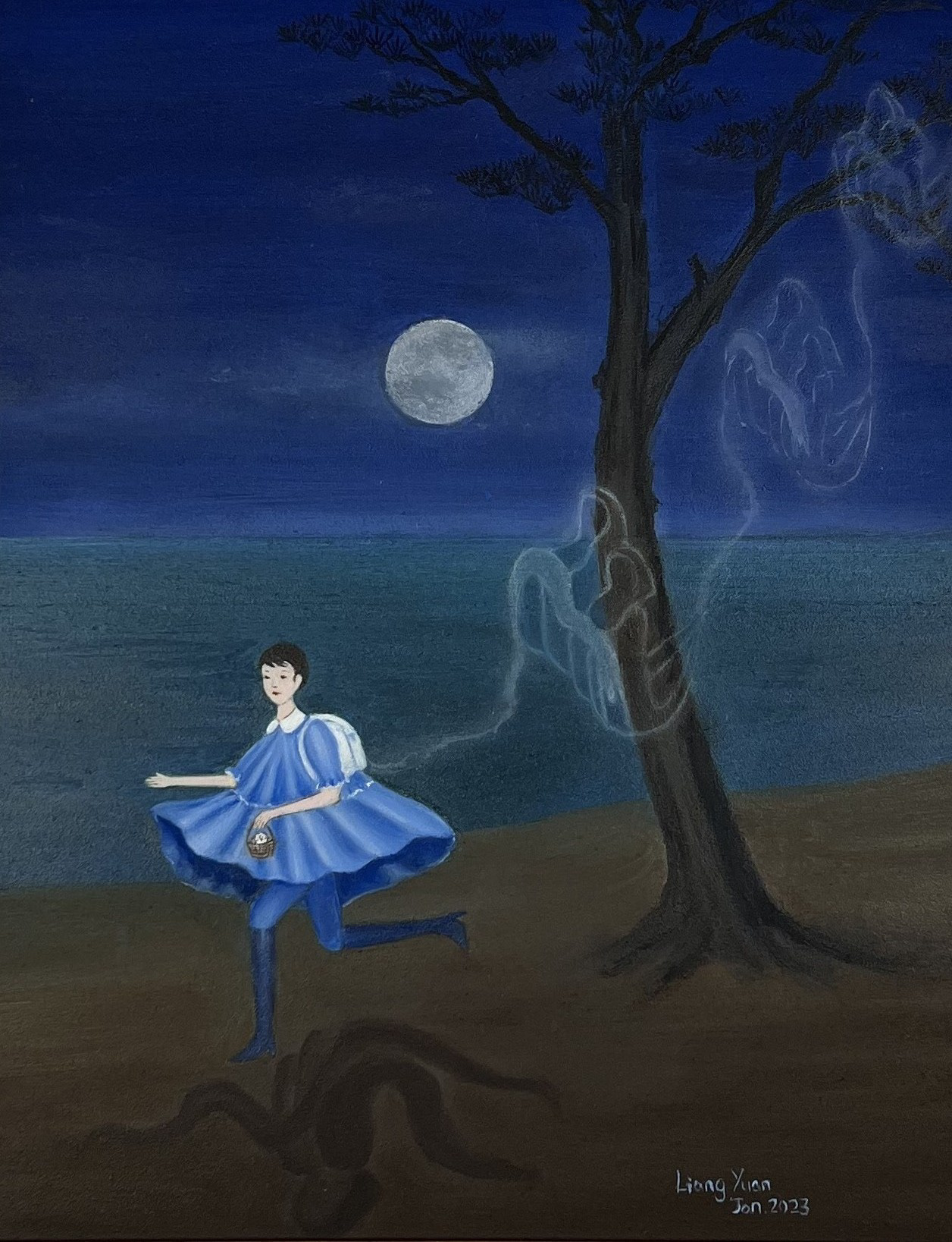 Haunted by Generations of Ghosts, Oil on Board, 8x10in 2023