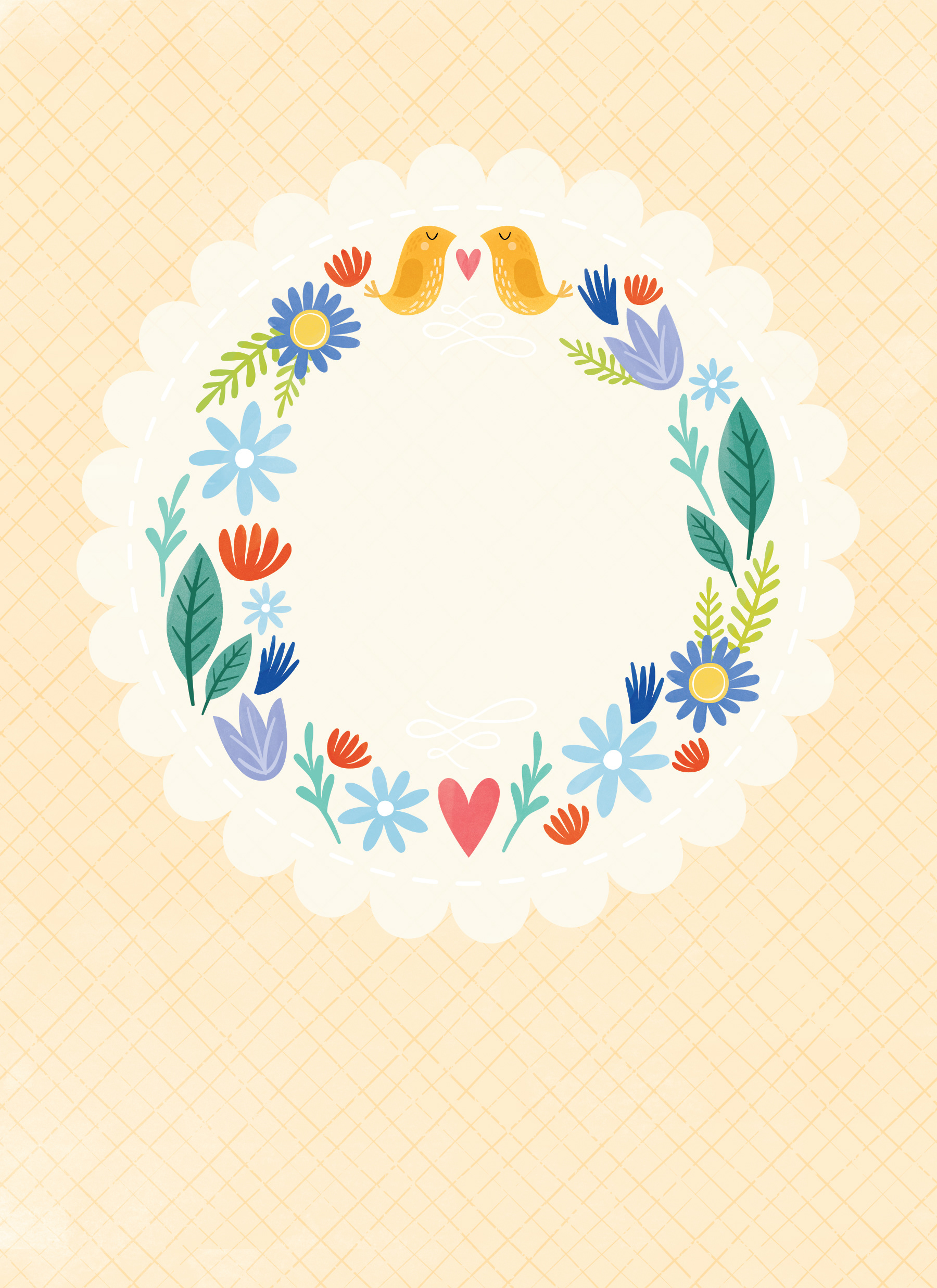 Lovebirds birthday card design