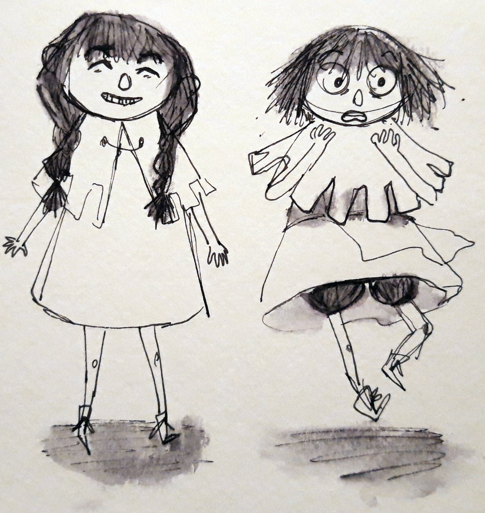 I try different kinds of posing, to see how her clothes could move with her behaviour. Does it enhance her emotions?