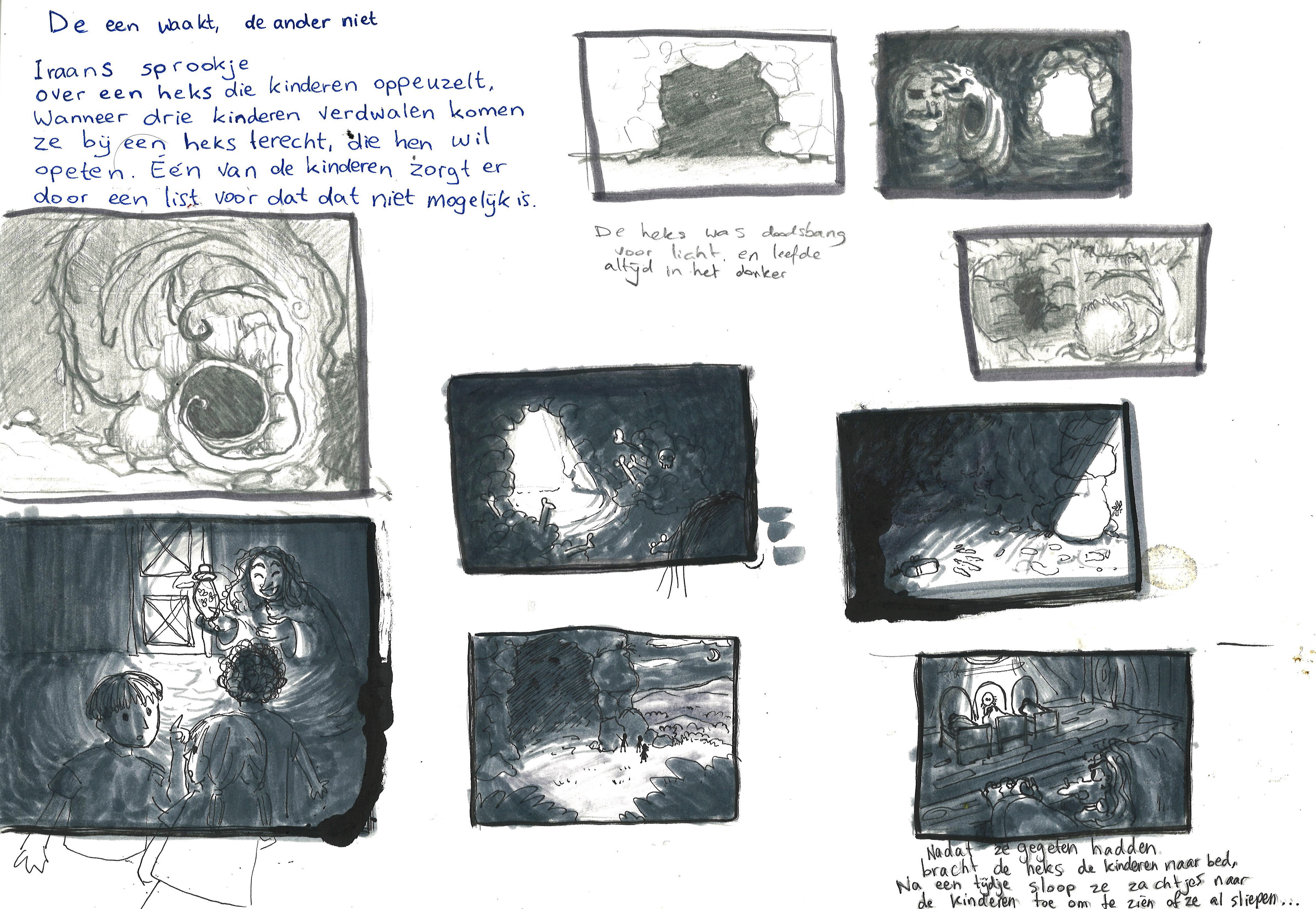 Storyboard ideas for an Iranian fairytale