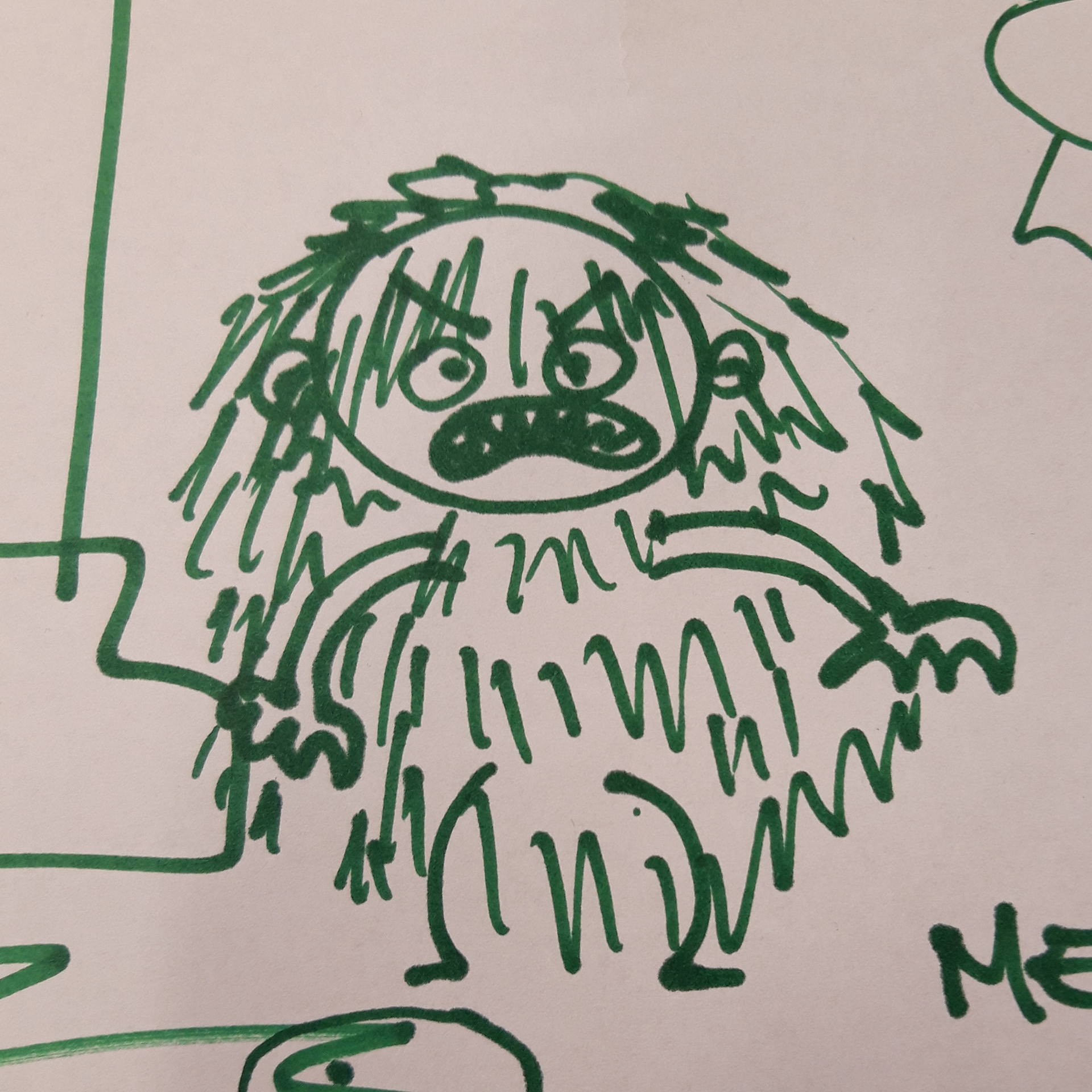 The sketch that led to the idea of making a game about cavemen