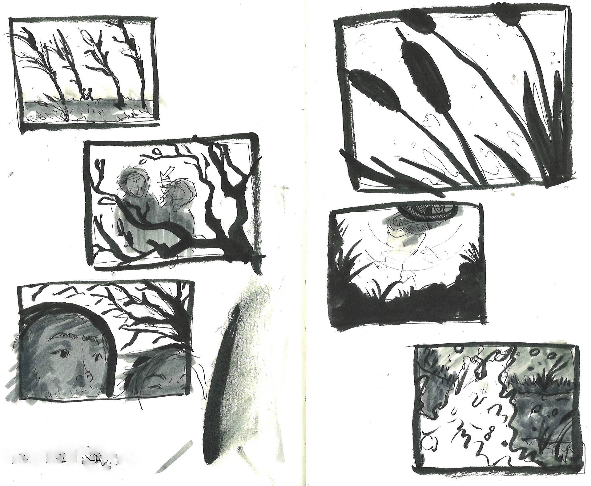 Storyboard about taking a walk outside, feelings