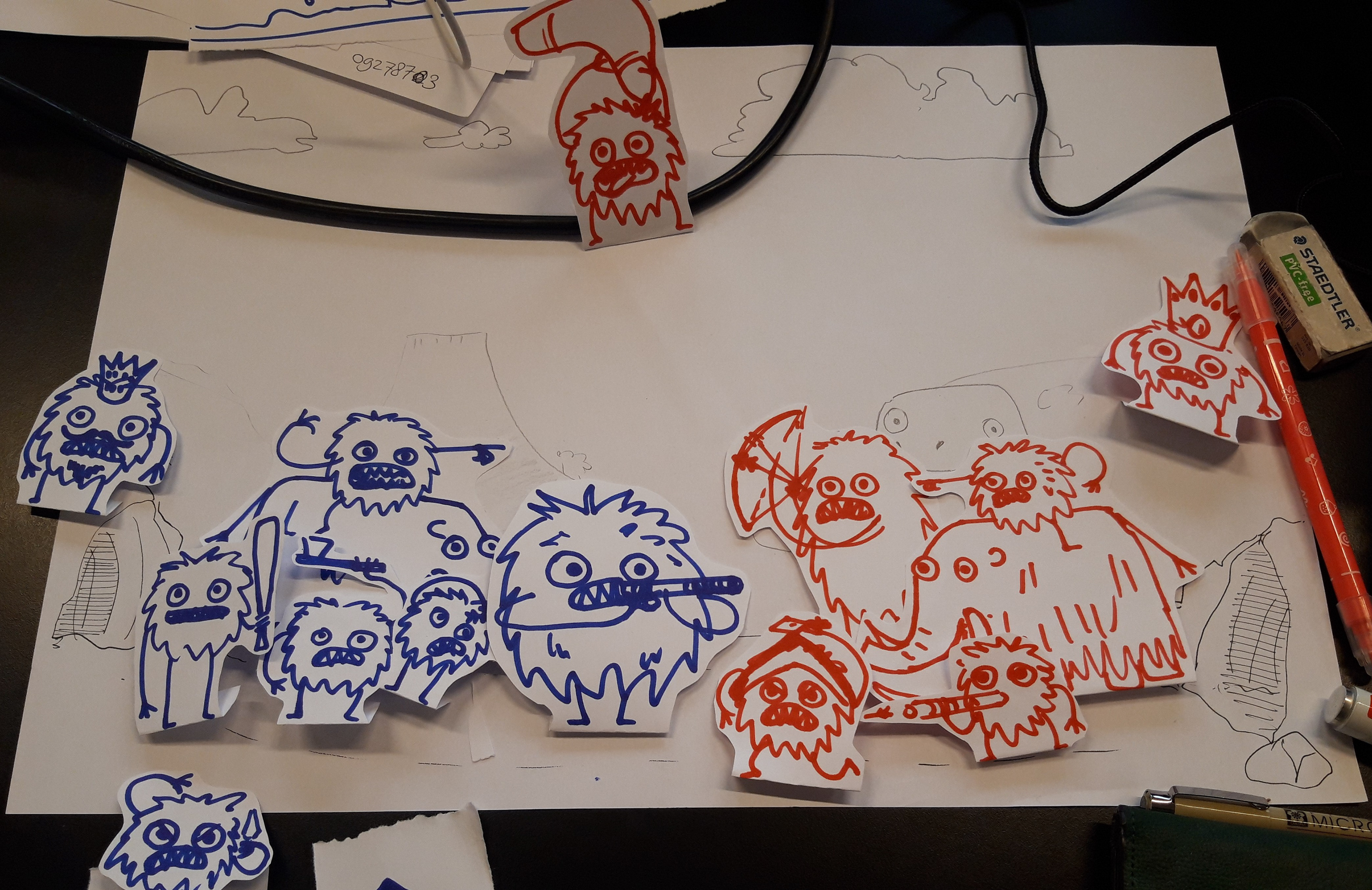 First paperprototype of the game