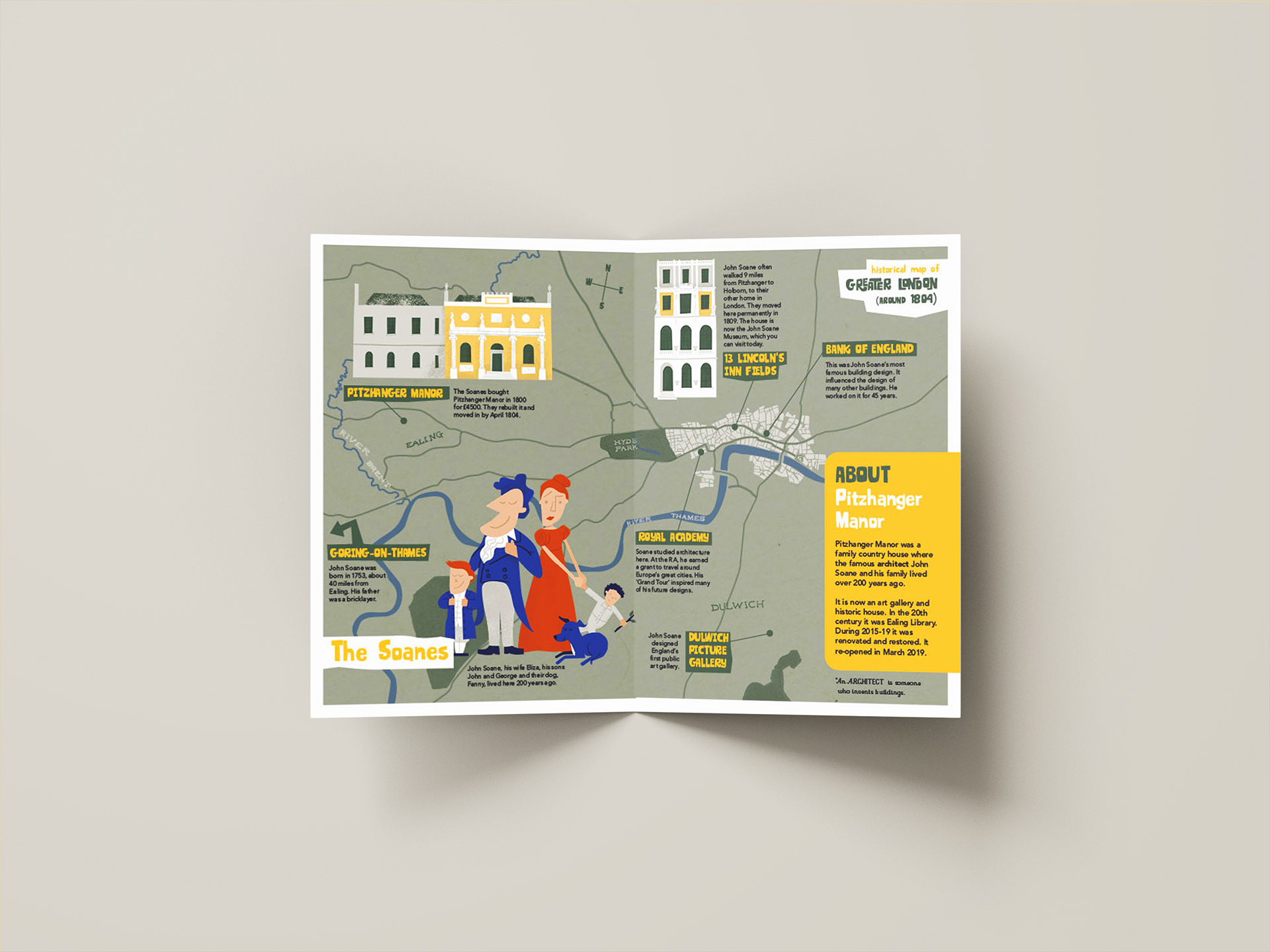 Illustrated map of Soane's London