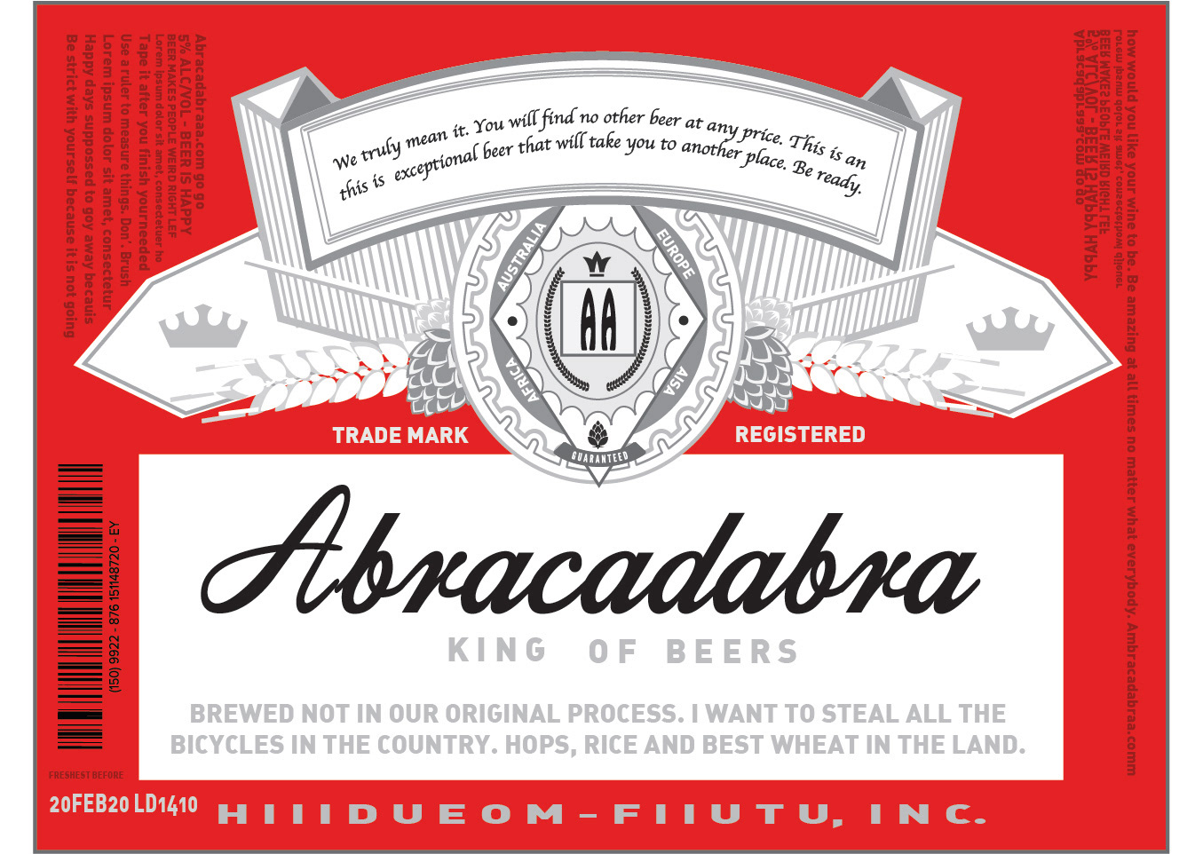 Beer Label for Bicycle Thief