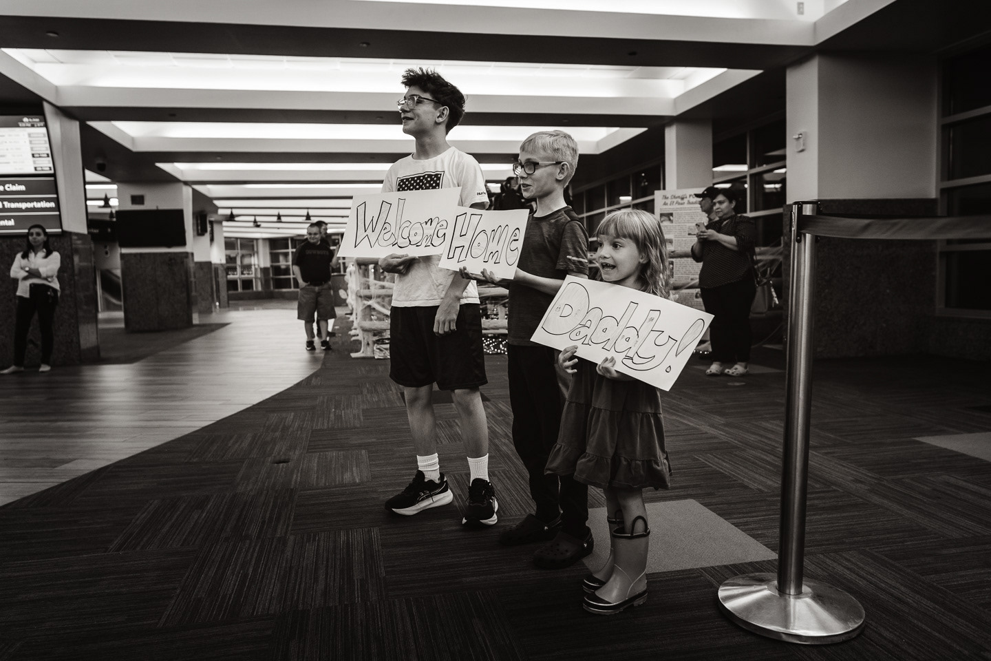 Seeing him coming down the escalator