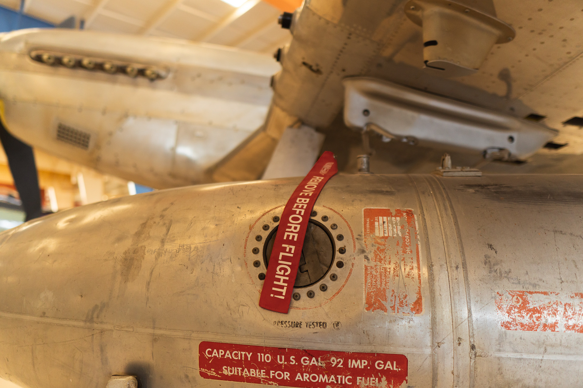 Under the wing of a P-51D Mustang