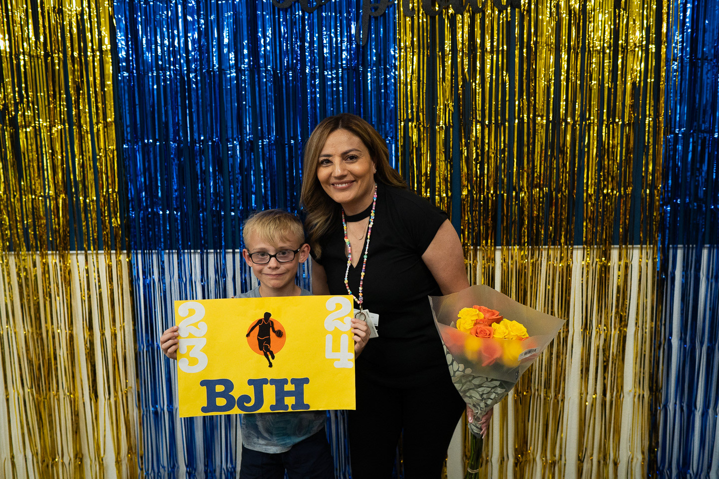 With his wonderful teacher