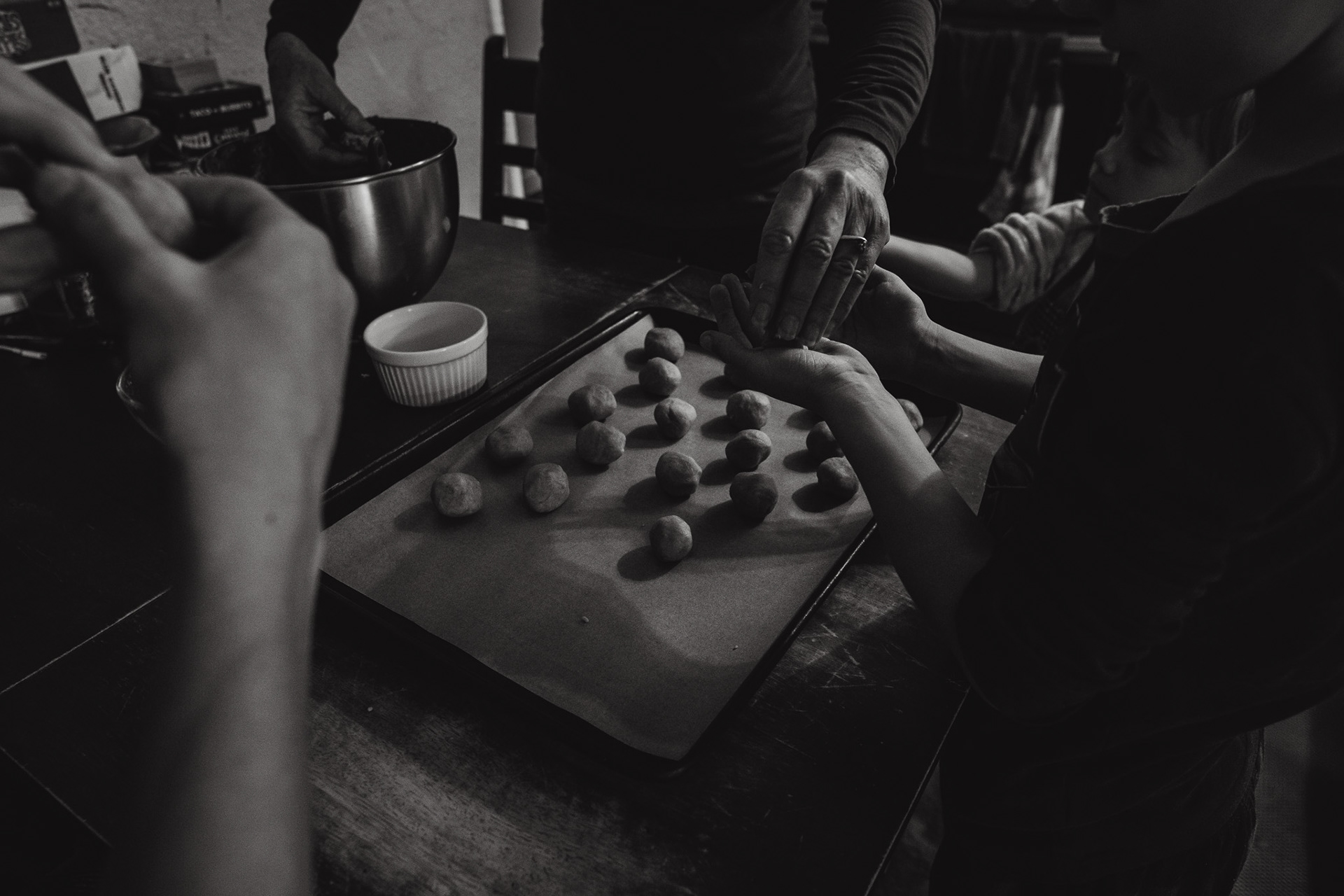 Making cookies with grand-mère
