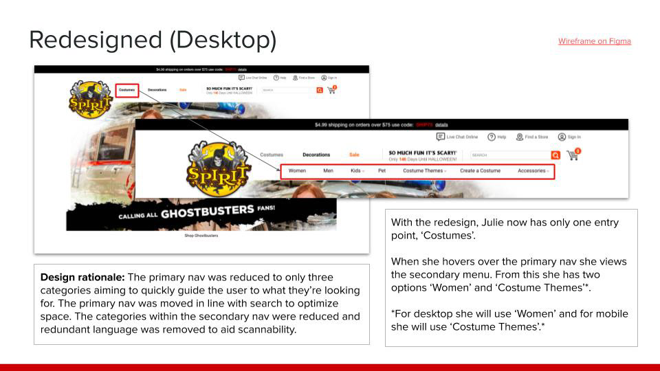 Redesigned primary nav