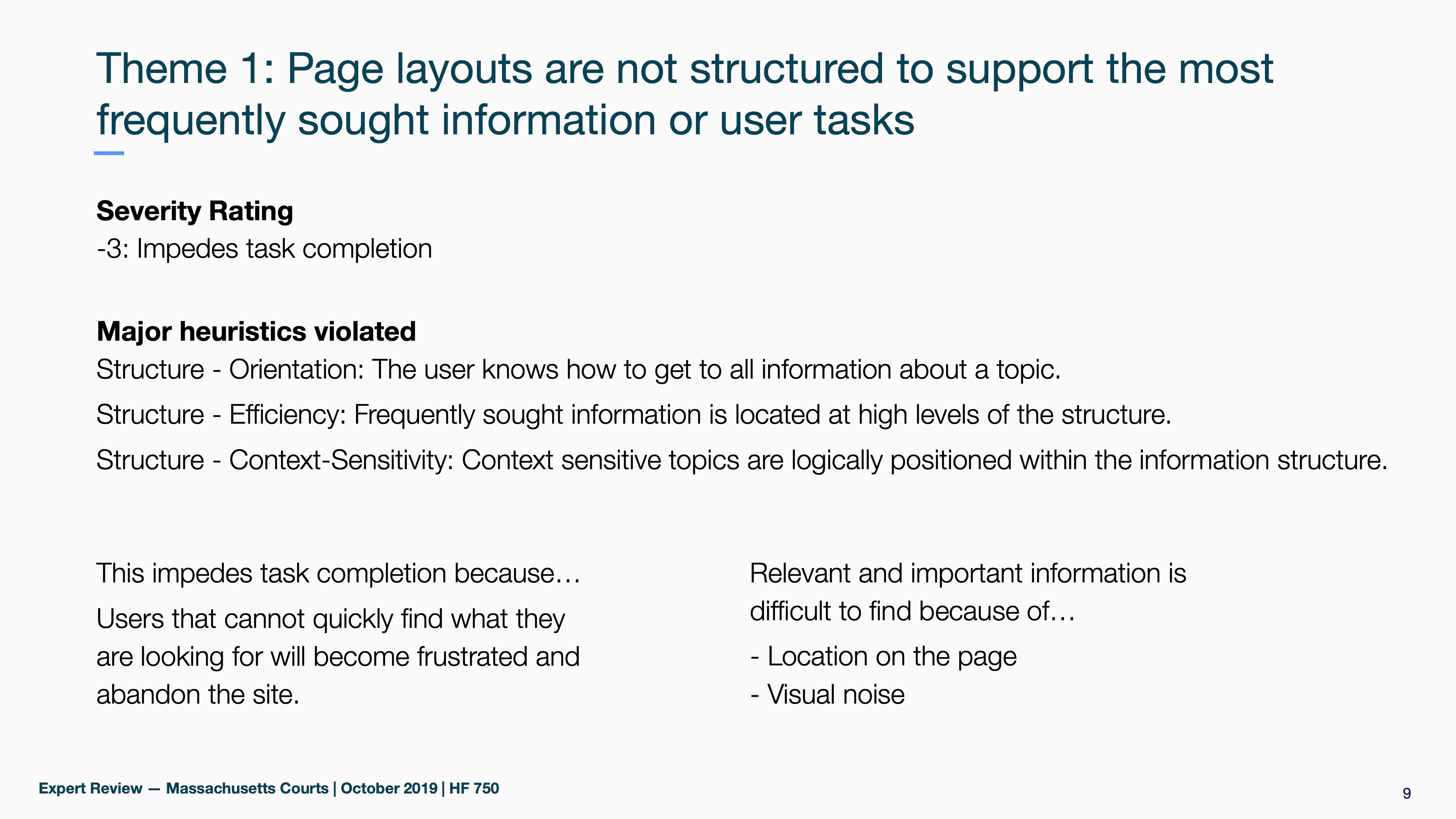 Sample finding from group expert review
