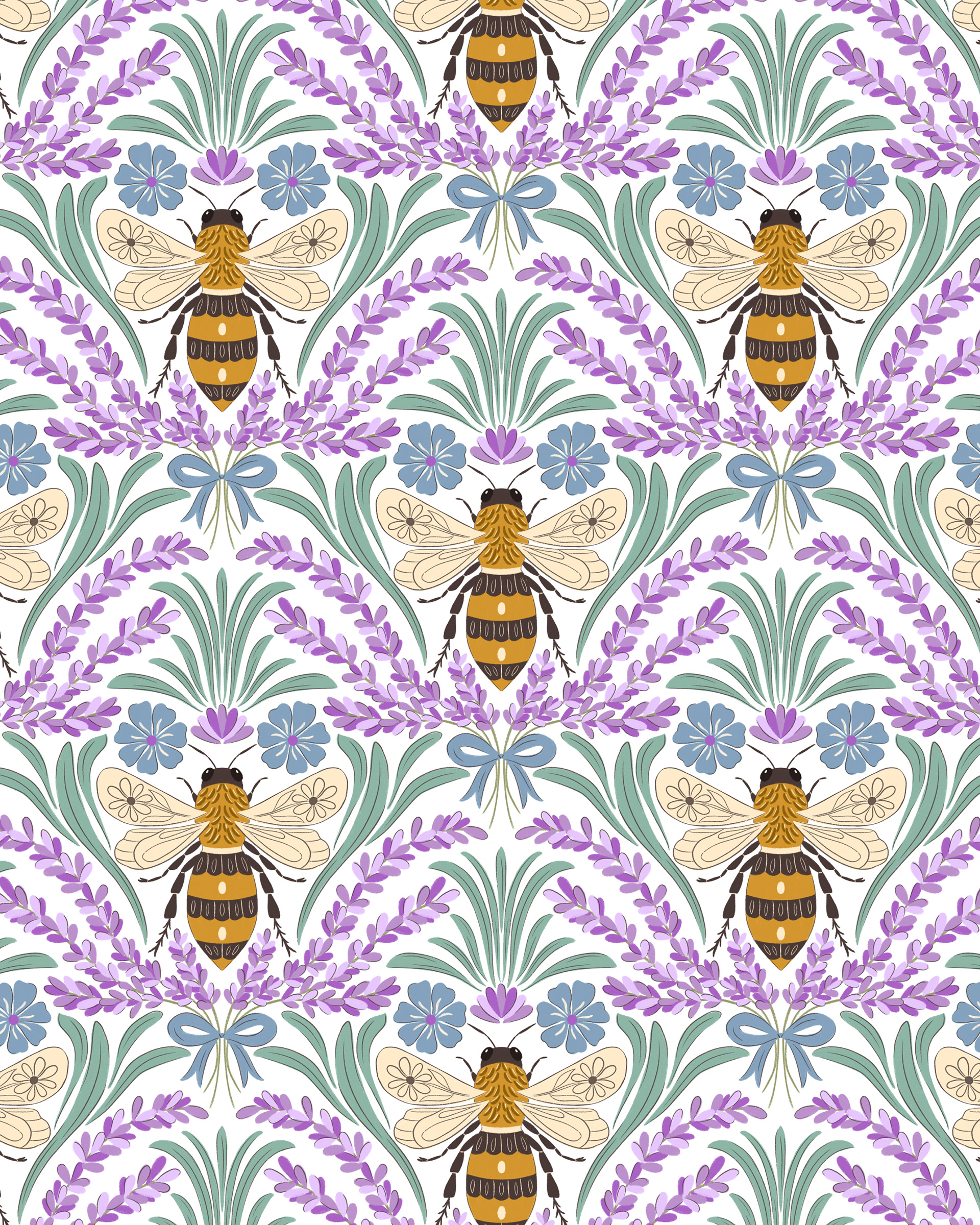 Honey bee and lavender