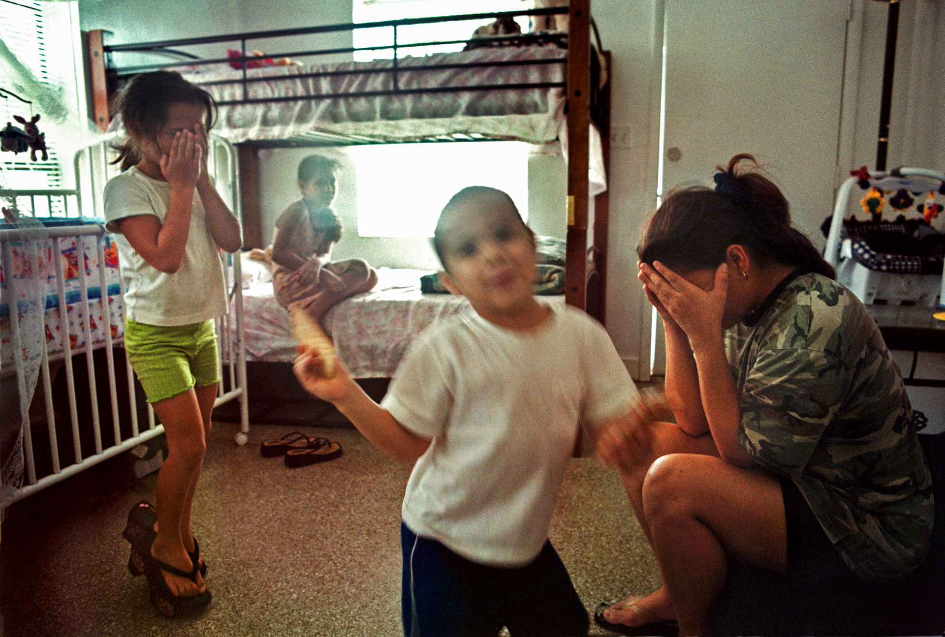 Stressful moment for Gloria Quinones, a single mom of five living in tiny apartment.