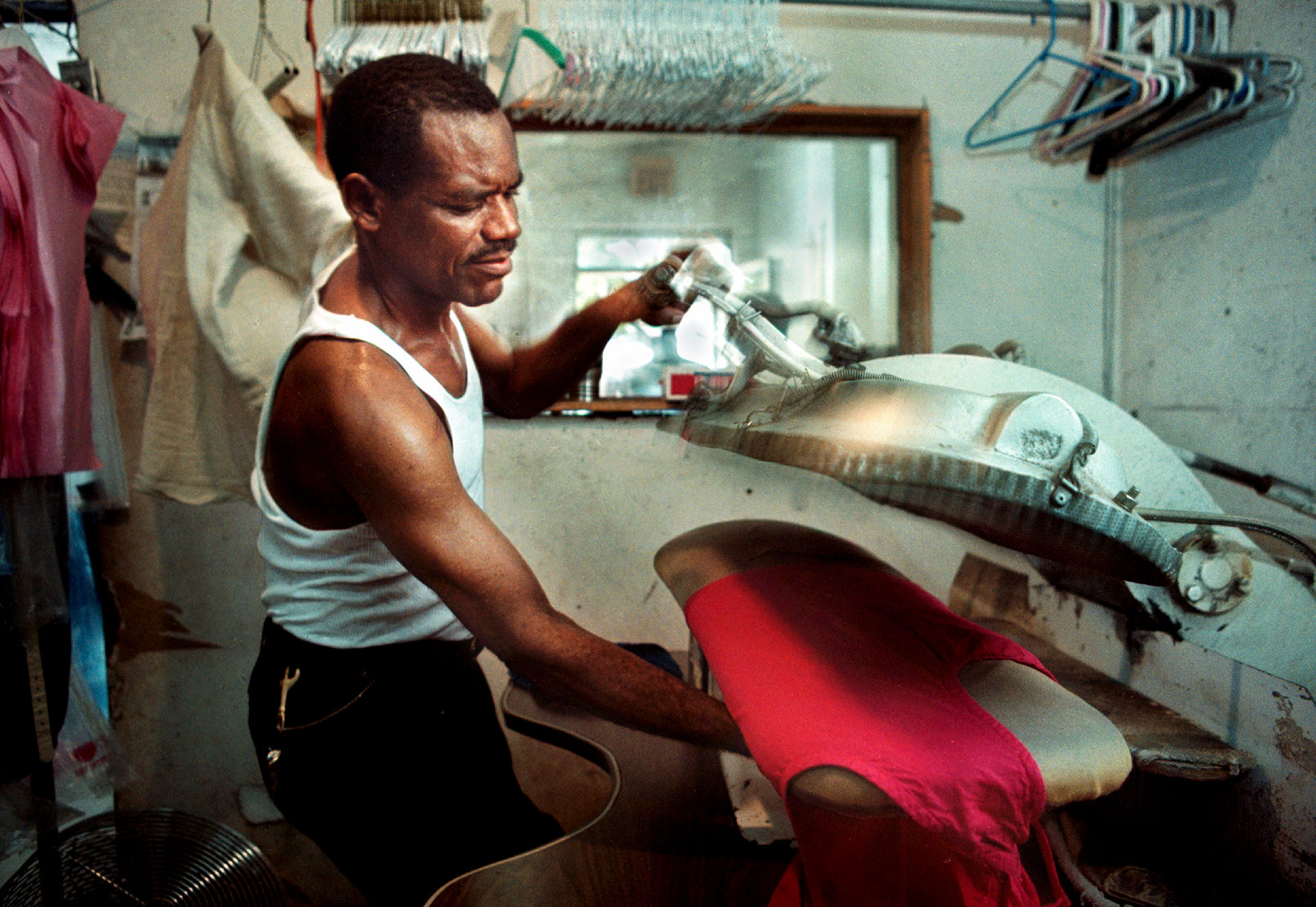 Dieufaite Cyrilaque gets paid by garment earning about $200 a week.