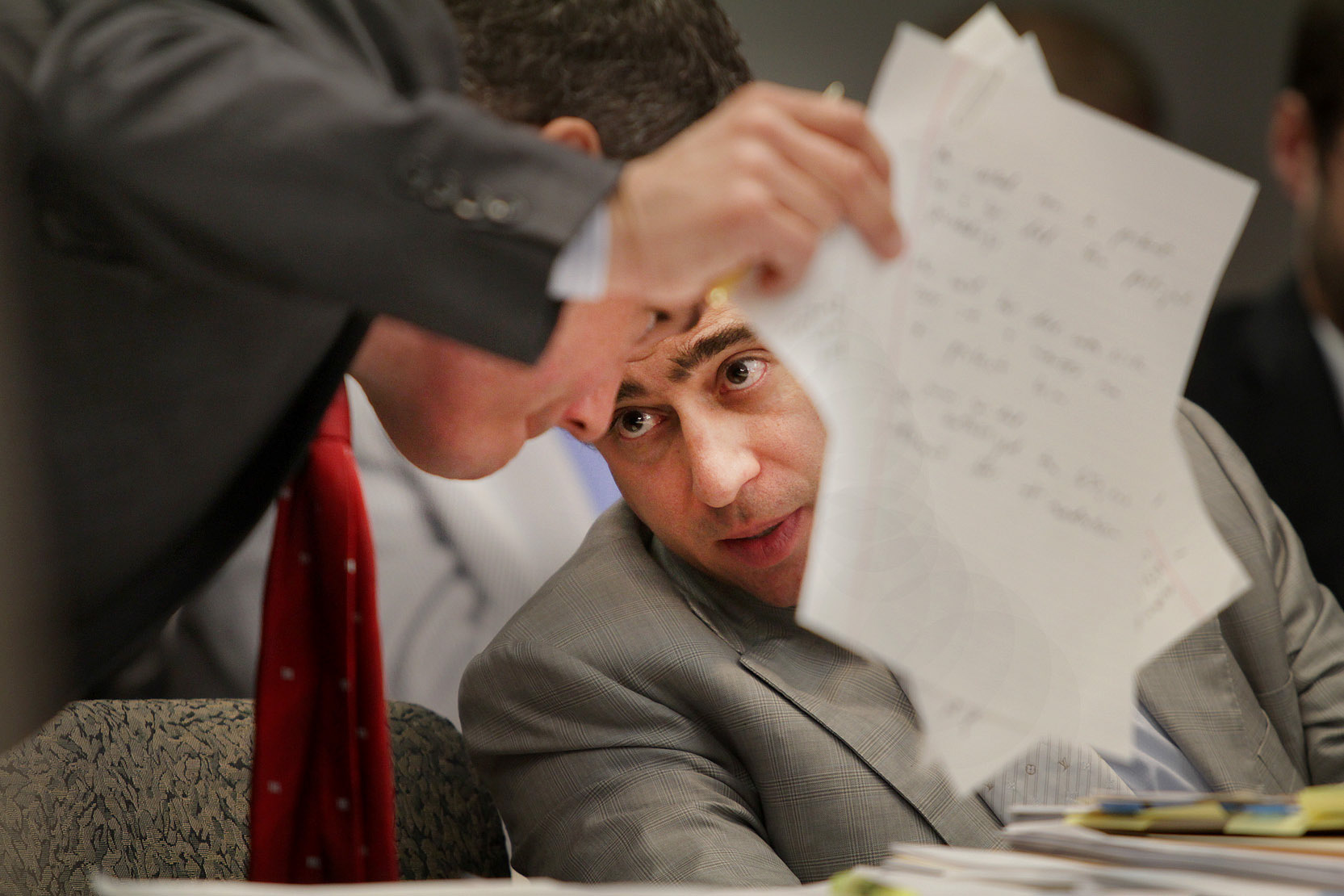 "Lawyer Client Confer"