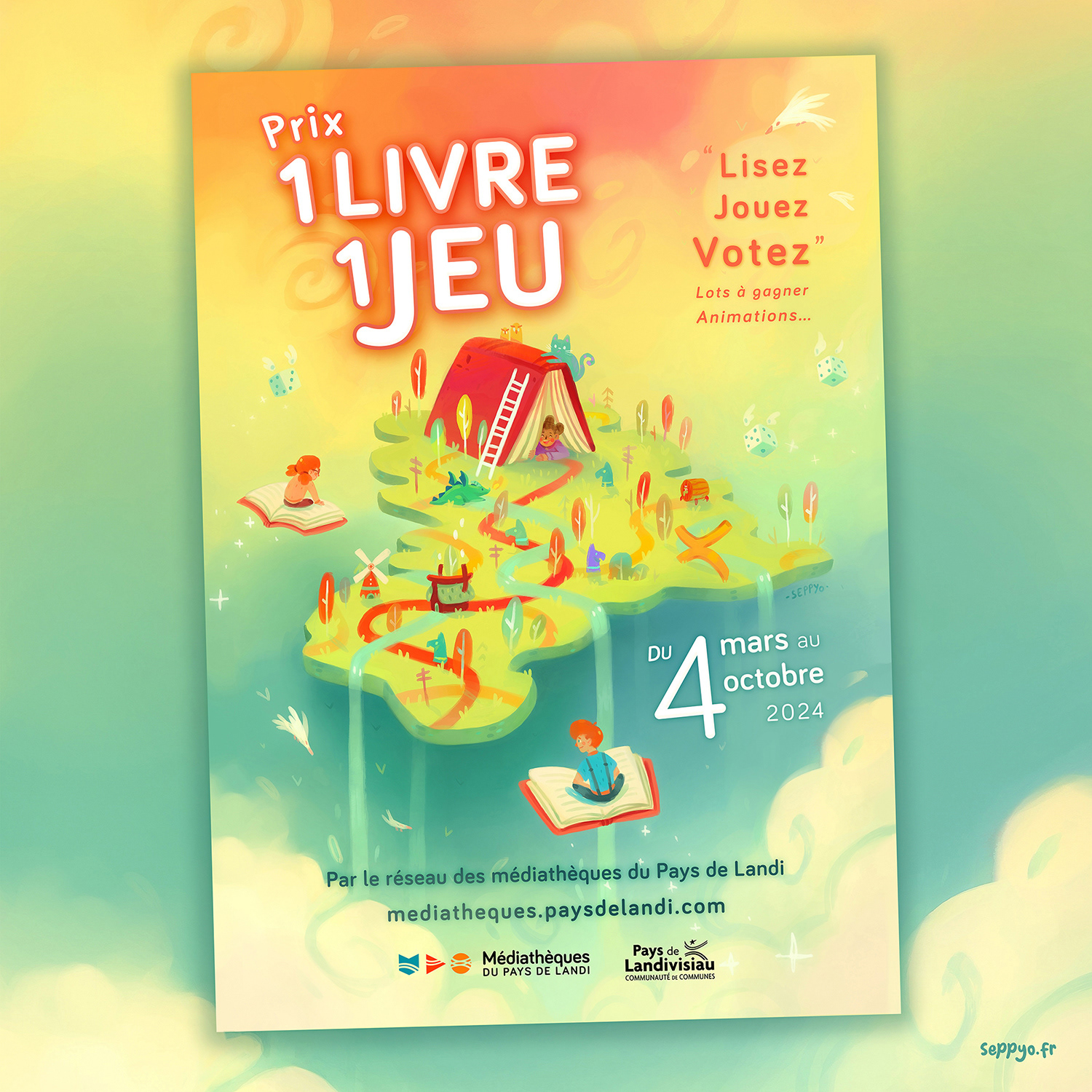 Affiche - Prix 1 livre 1 Jeu - Landivisiau