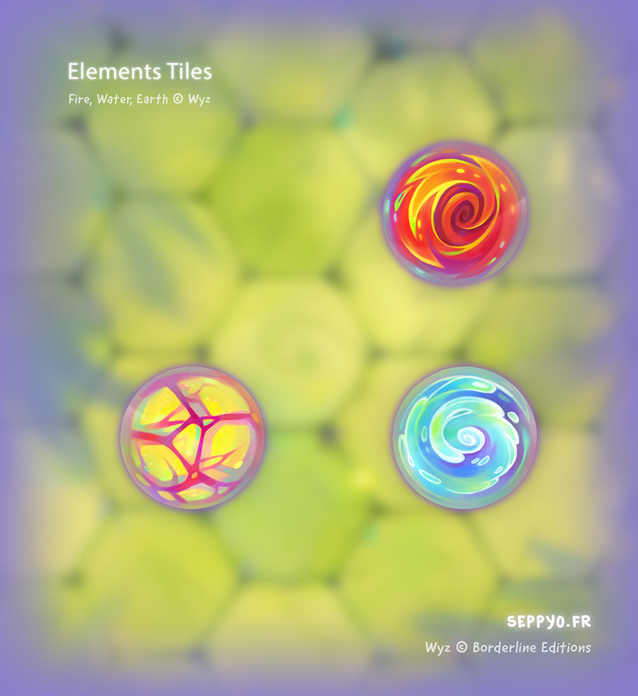 Elements Tiles for Wyz Borderline Editions (Board game End 2025)