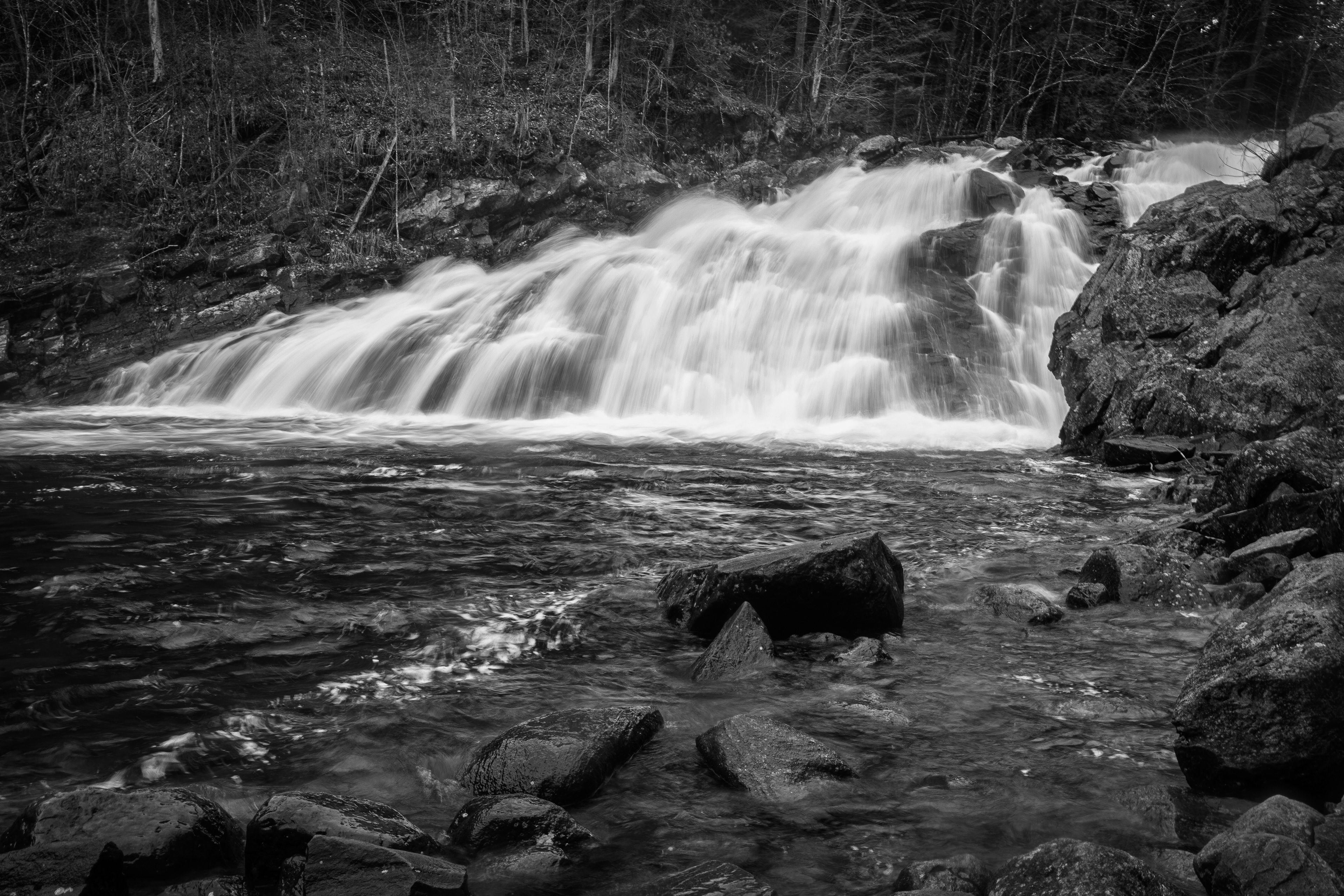 Profile Falls Black and White