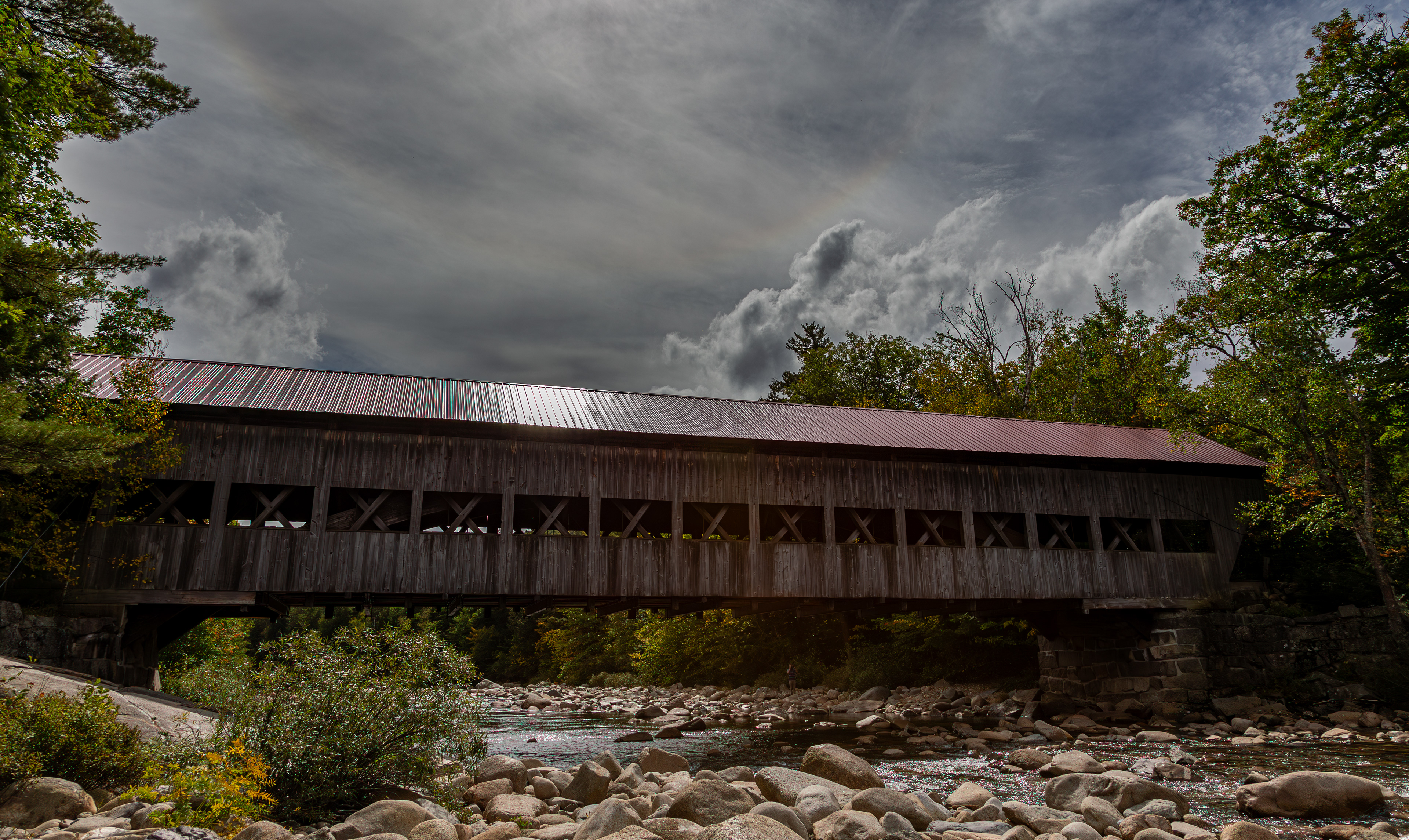 Albany Covered Bridge with Partial Sun Halo