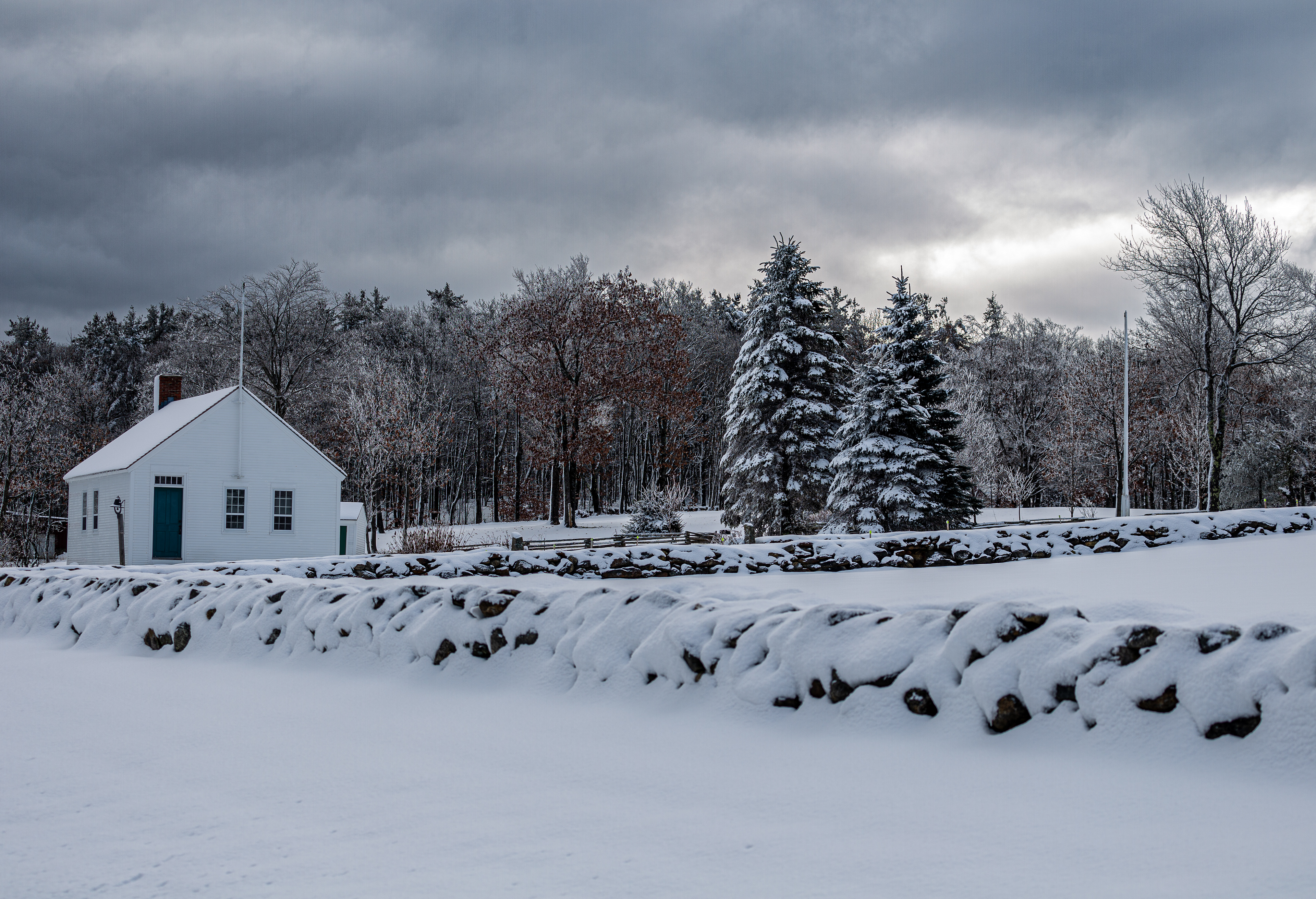 Snow Covered Stone Walls