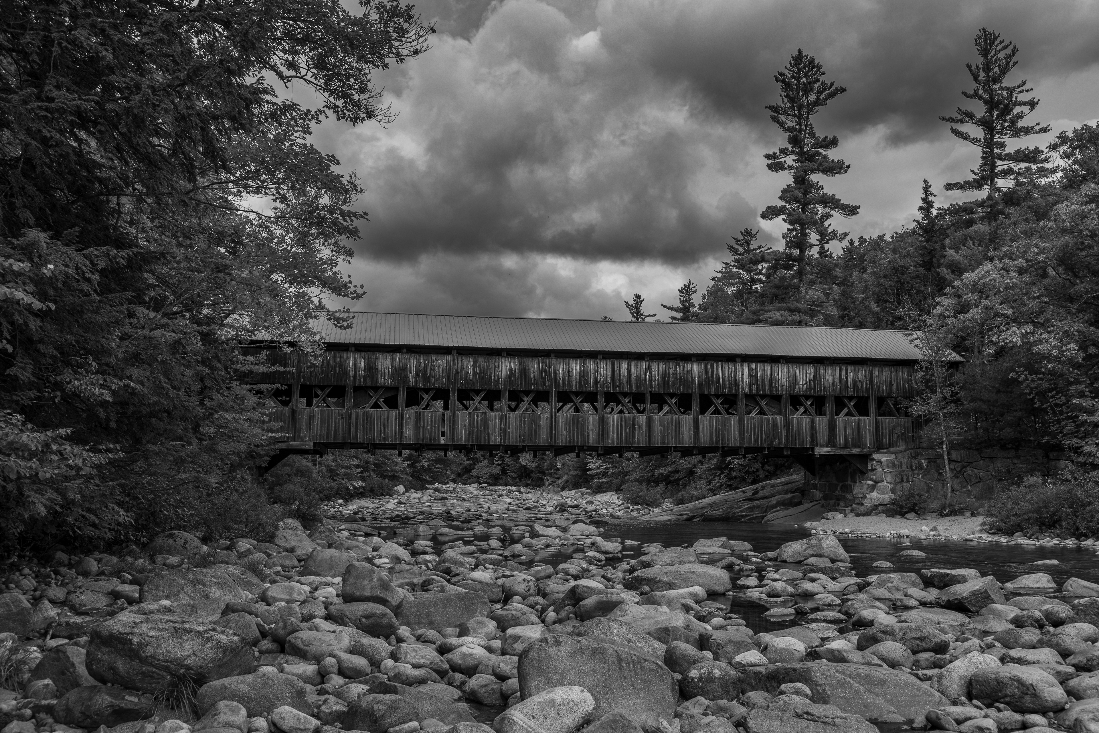 Albany Covered Bridge in Black & White
