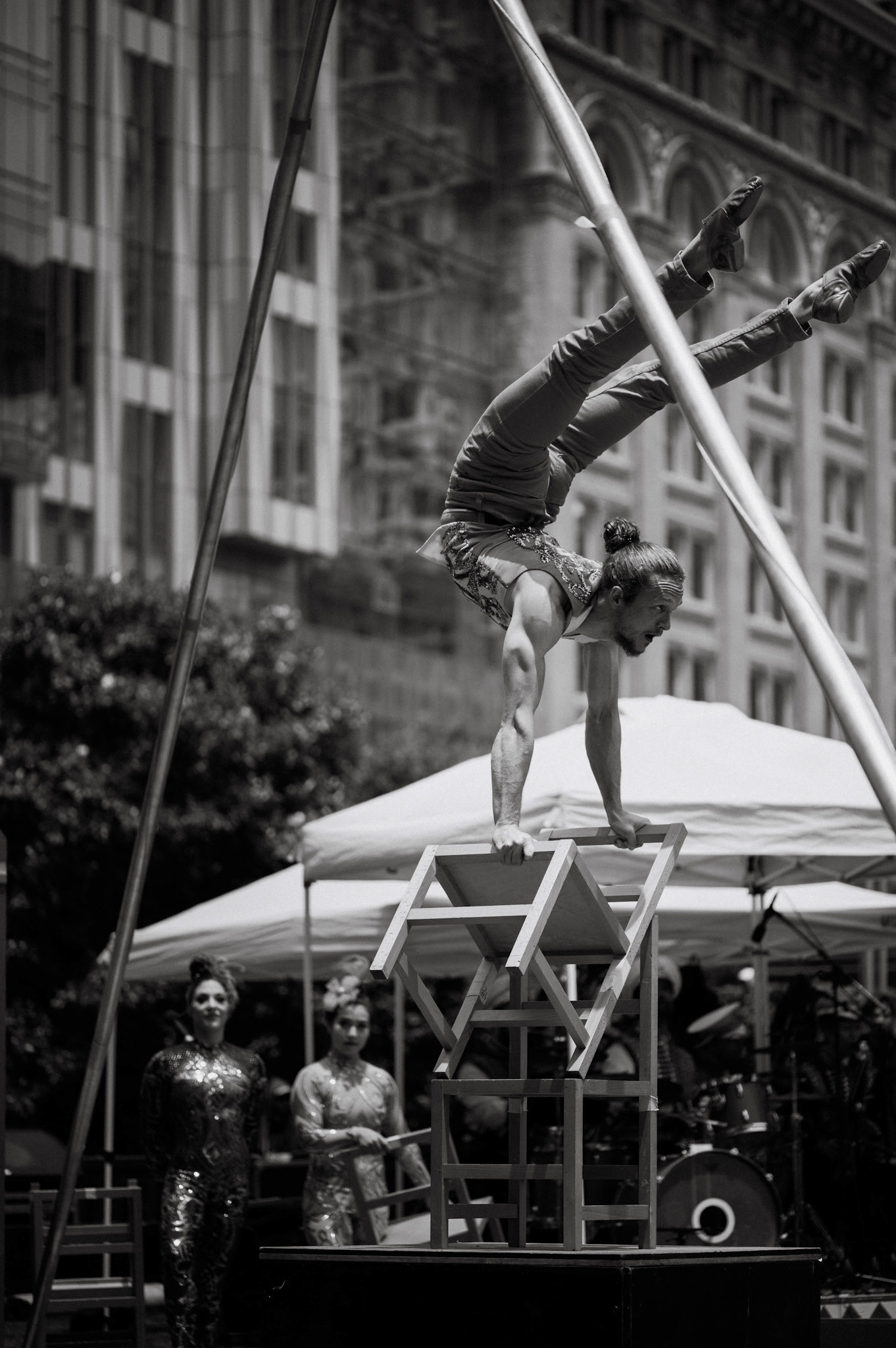 Circus Bella - Yerba Buena Gardens Scorpion Handstand on 2 Chairs