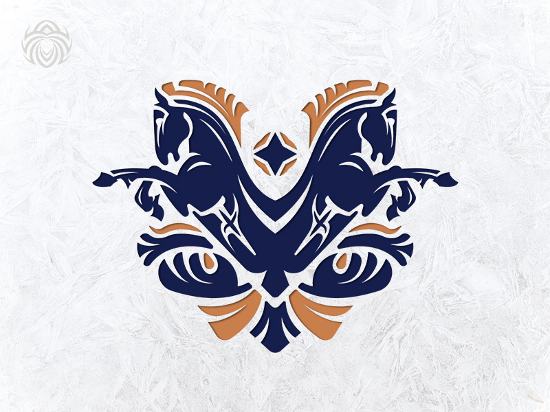 Double Horse Heraldic Logo