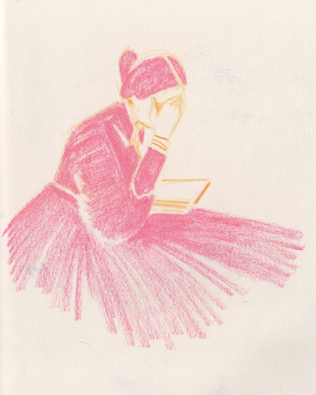 Reading, pencils and pastel