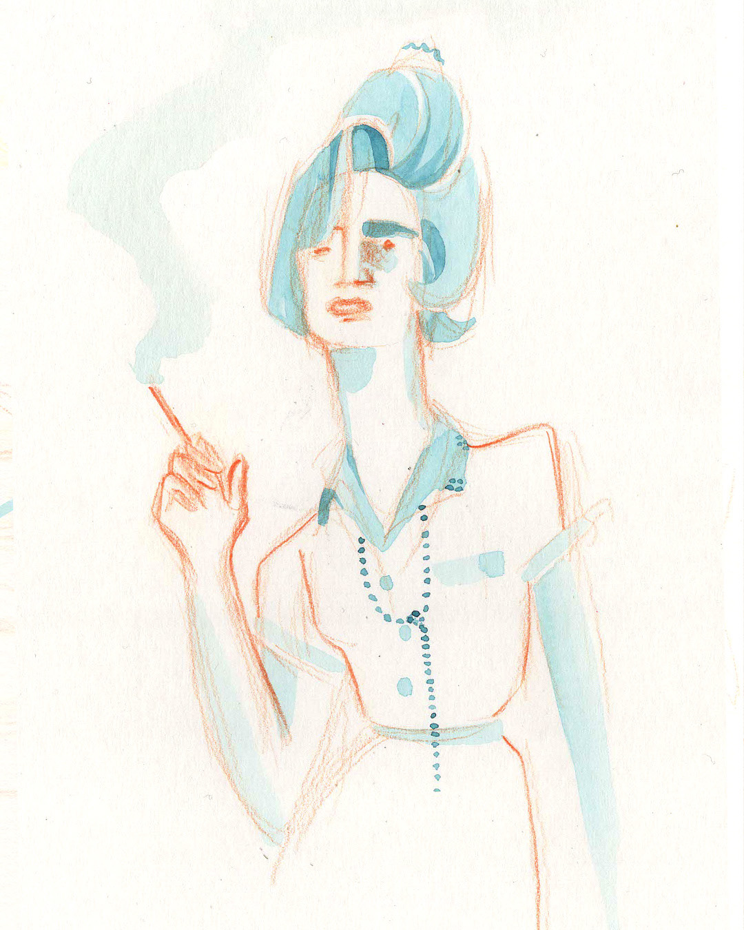 Americana, ink and pencils