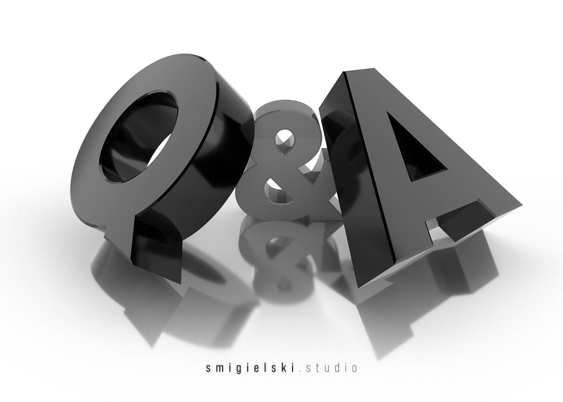 3D Questions and Answers sign on a white background