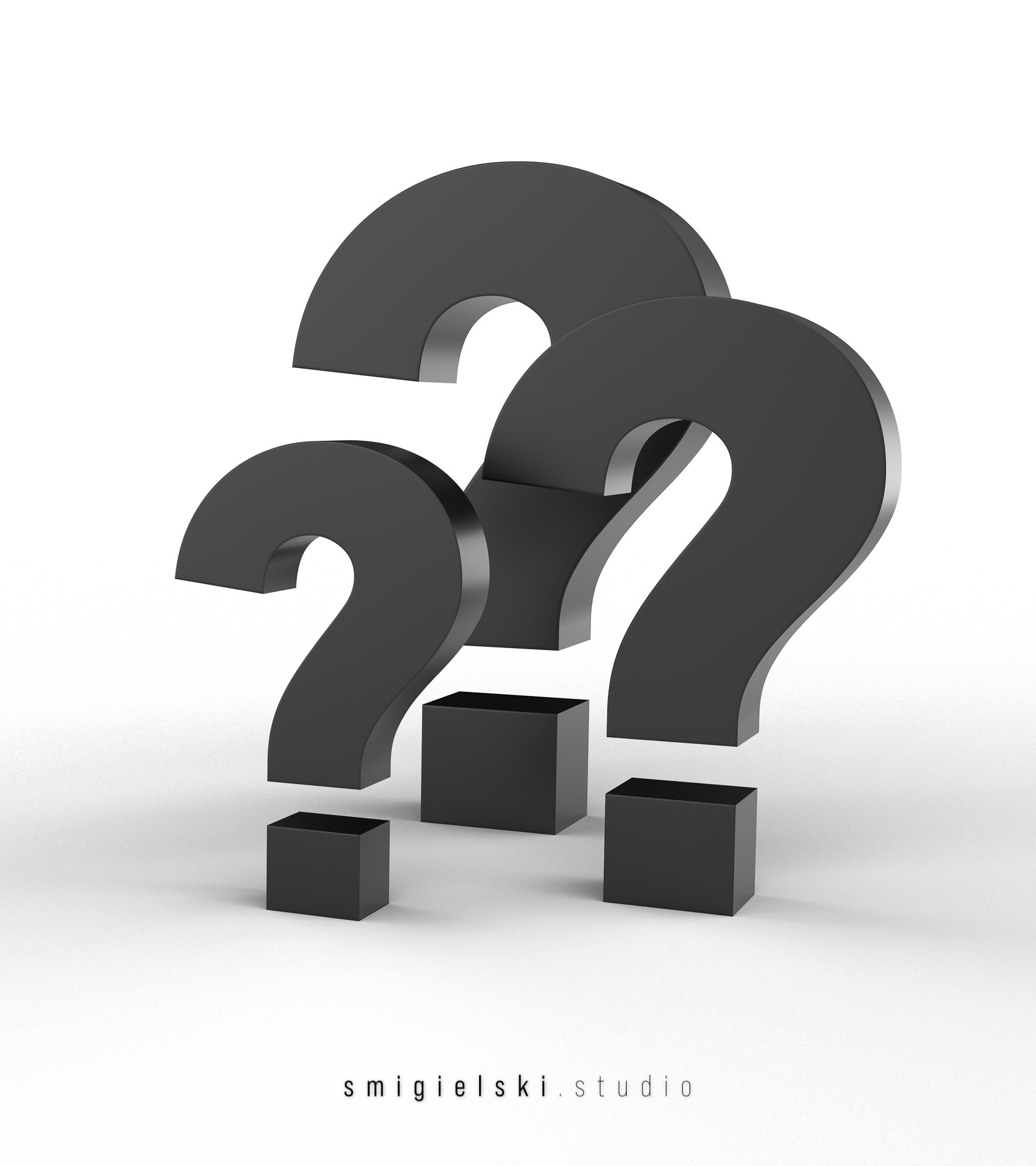 3D question mark background