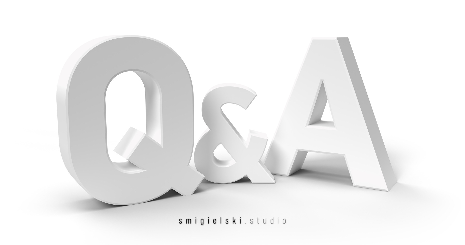3D Questions and Answers sign on a white background