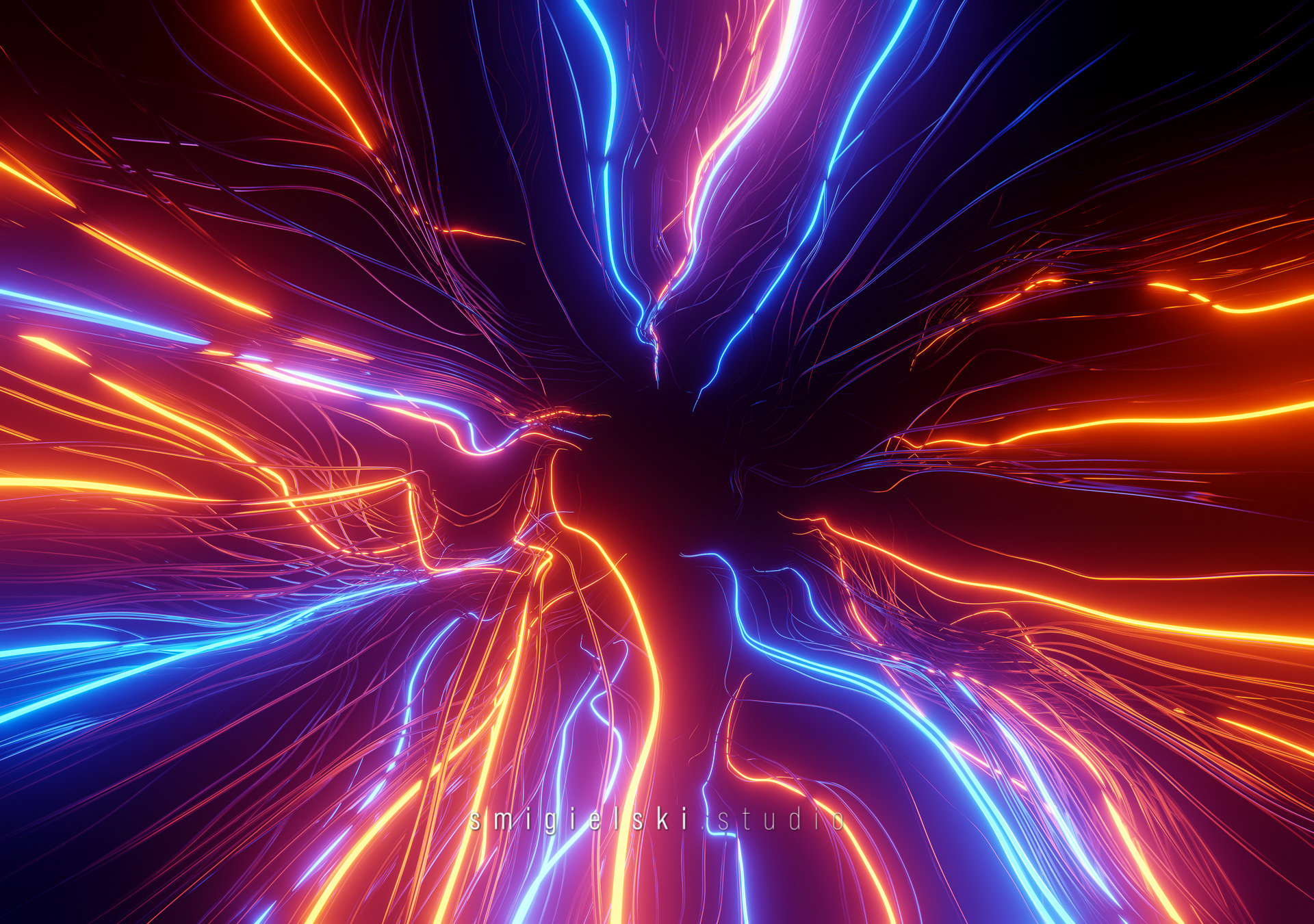 abstract background with colorful curves