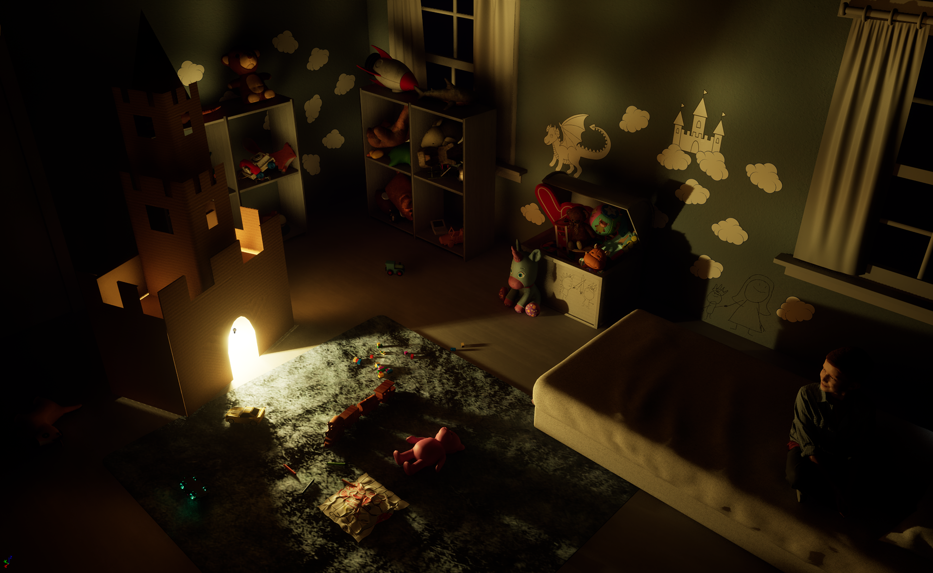 Castle demo scene, Alex Ford, Toy Model Assets from Sketchfab, Unreal Engine 5.4