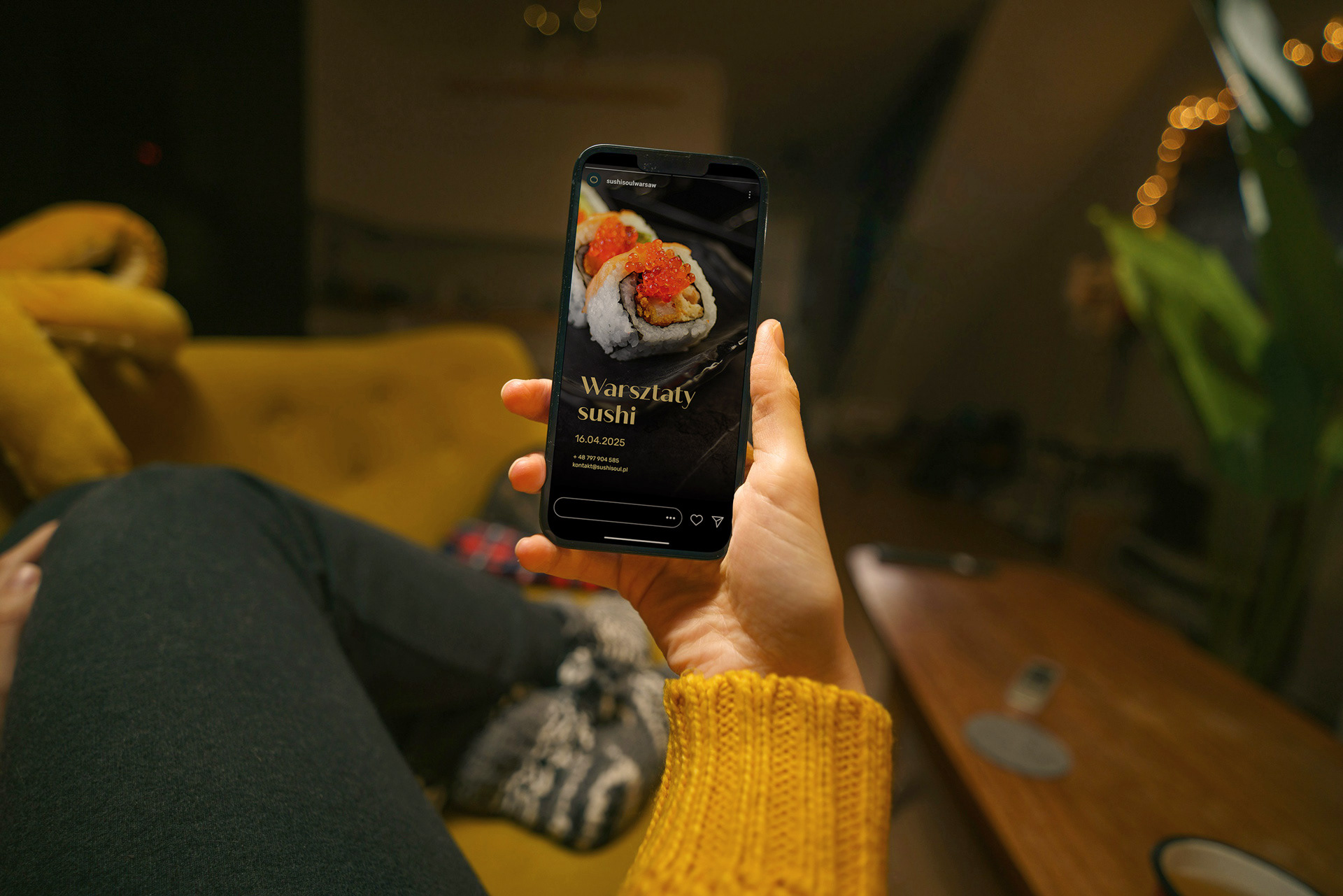 Digital brand assets and Instagram grid layout designed for Sushi Soul restaurant's social media presence.