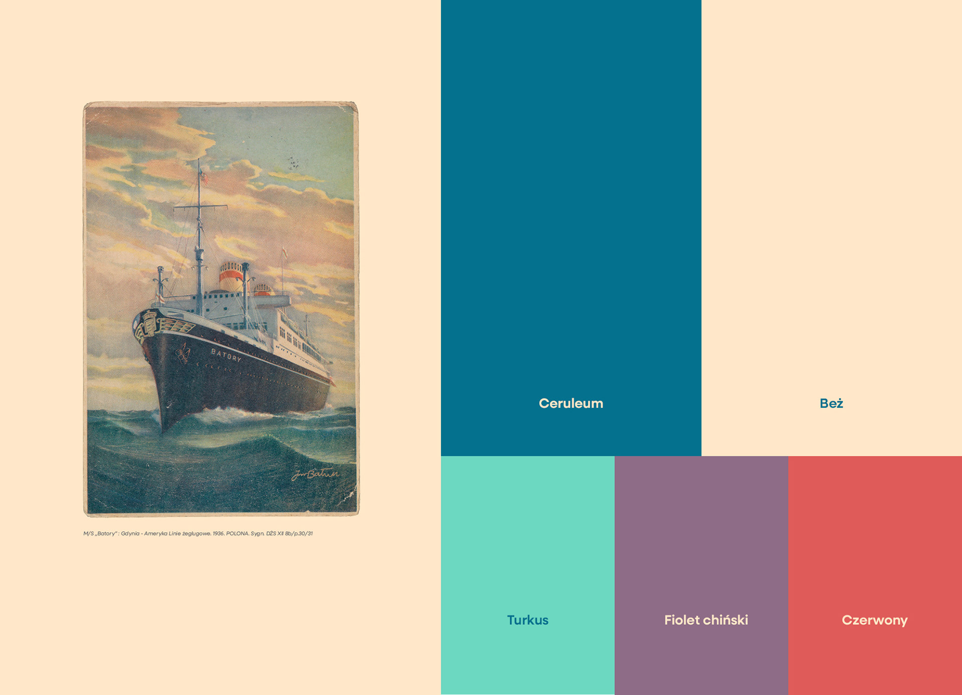 Warm and muted colour palette in visual communication form Gdynia.