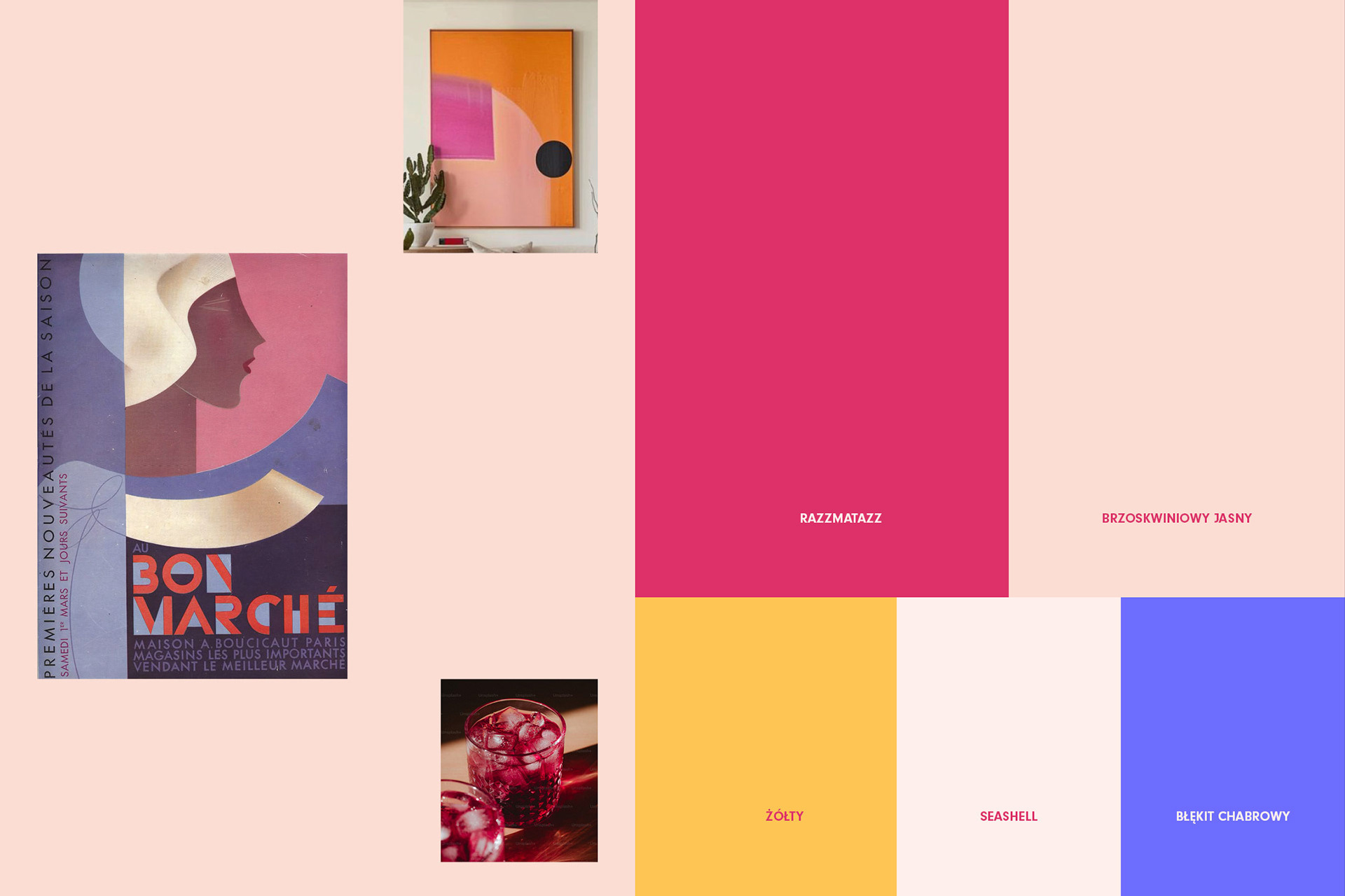 Color inspirations and color palette in jewelry branding.