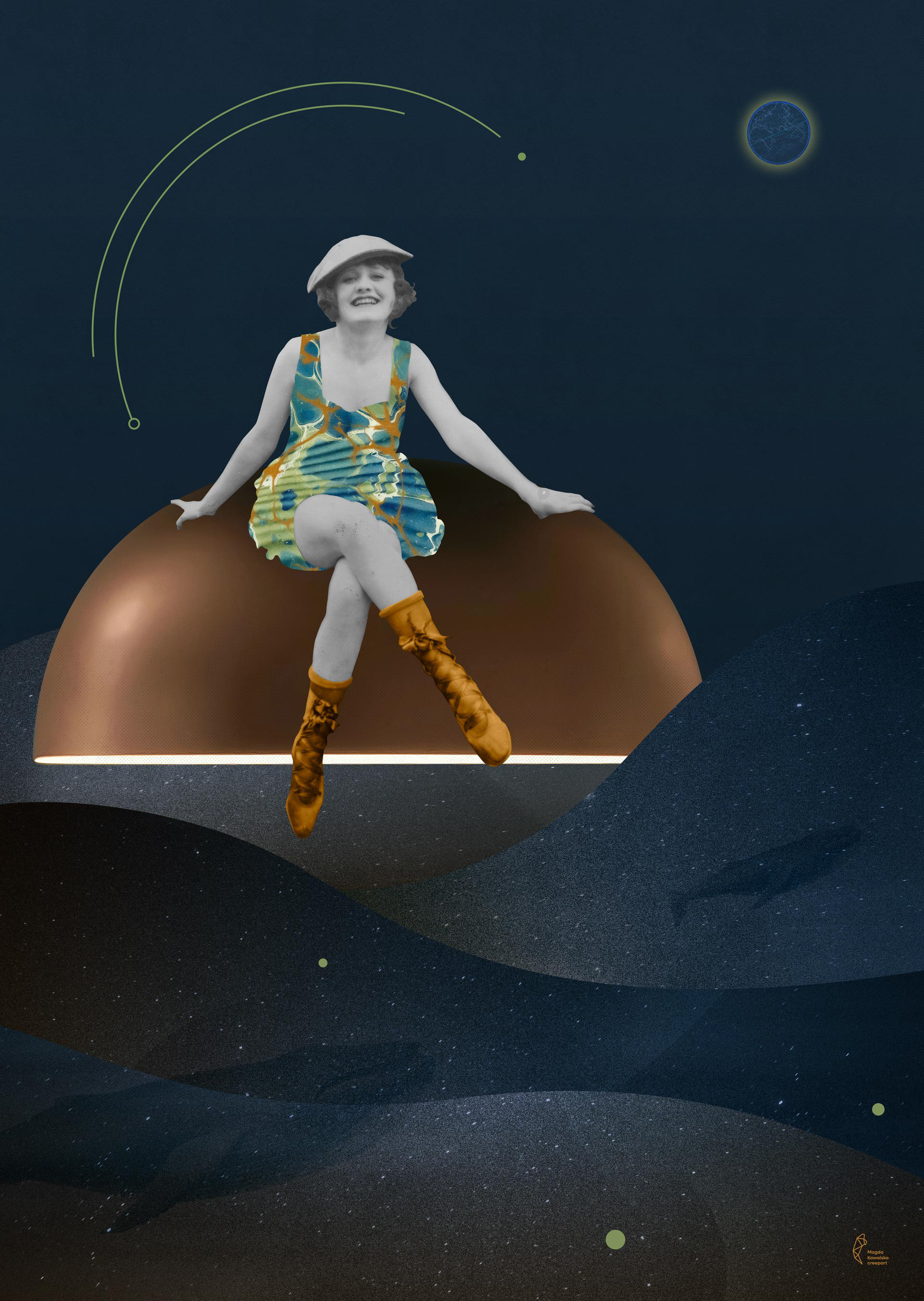 Digital collage 'Safe Haven' created for Domarex, a bespoke lighting manufacturer.