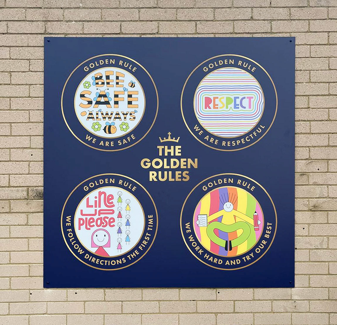 Golden Rules Playground Sign - OLM01