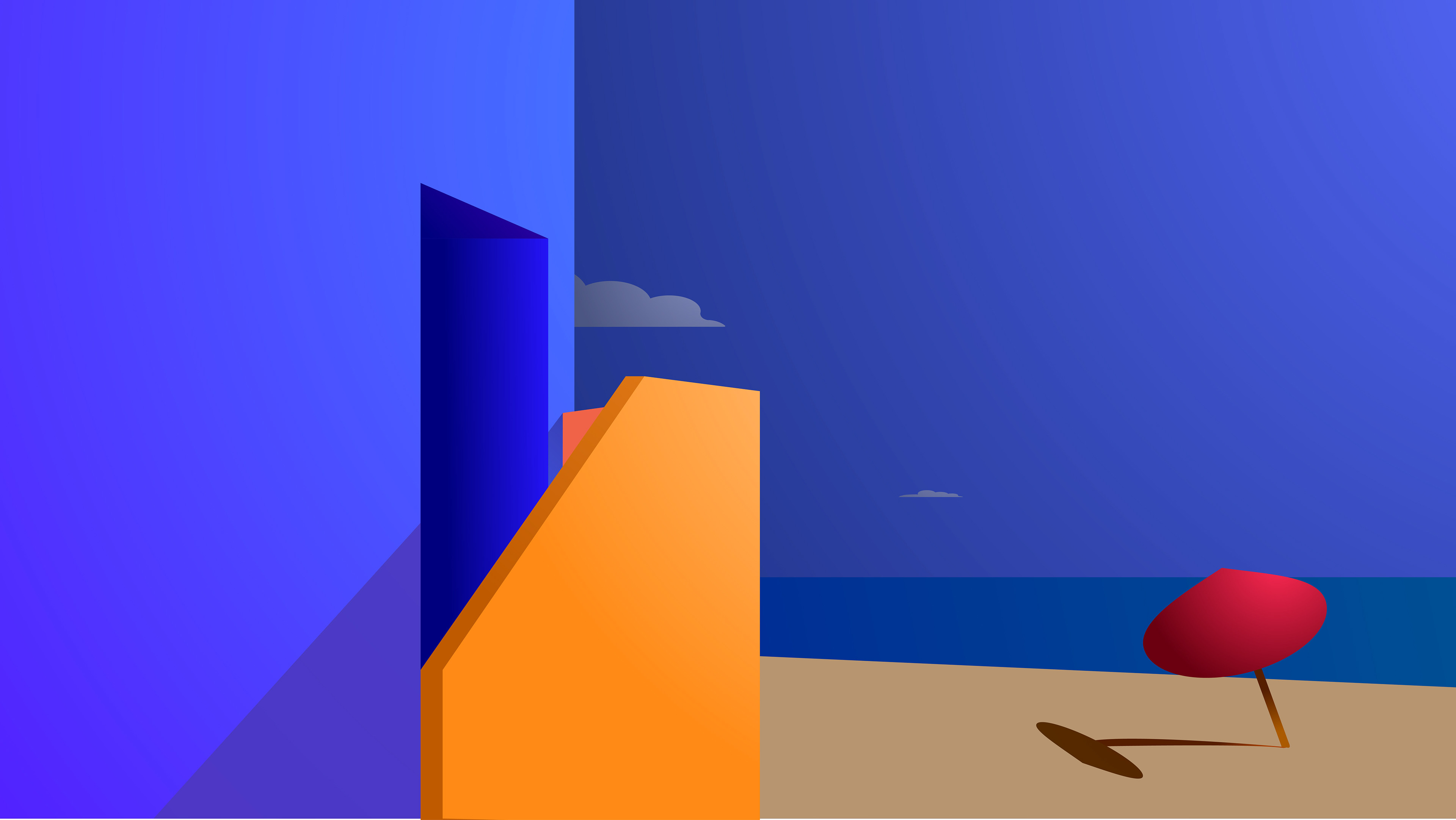 Paysage vectoriel de nuit