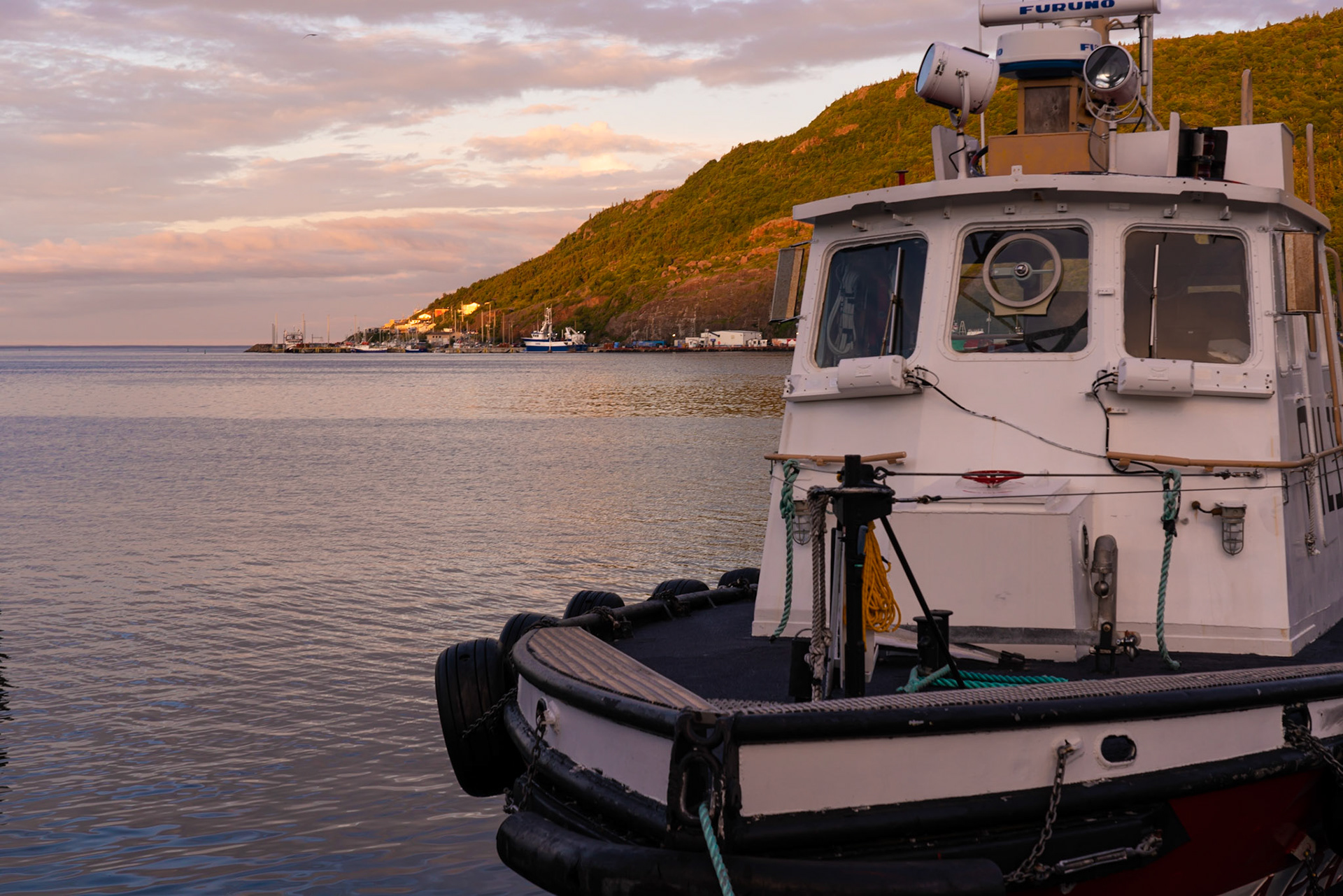 Tug Boat, active harbour for the offshore oil rigs.