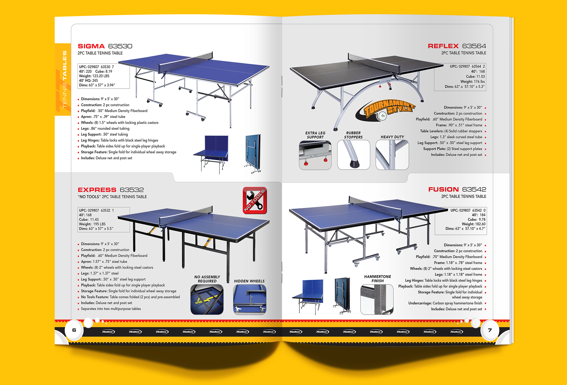 Halex Table Tennis Catalog Center Spread