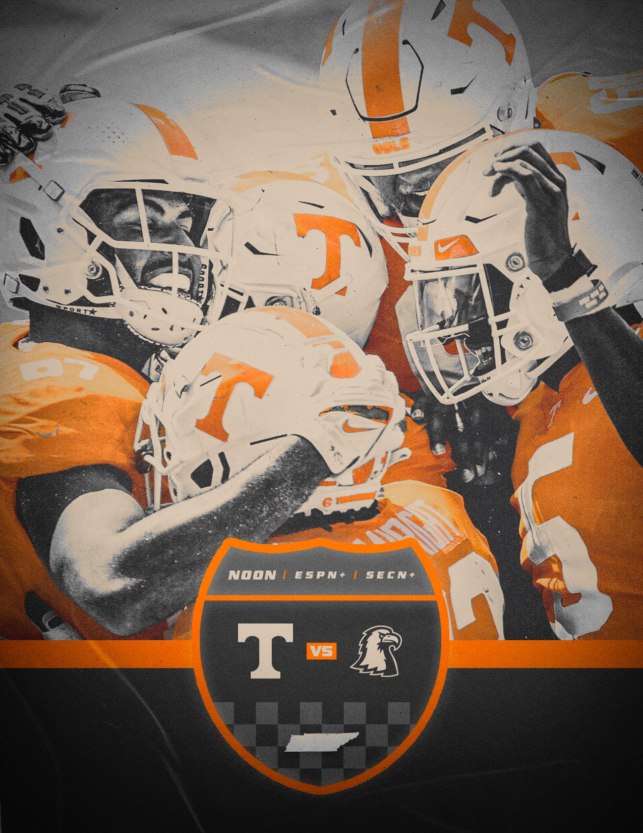 2021 vs TN Tech football game poster