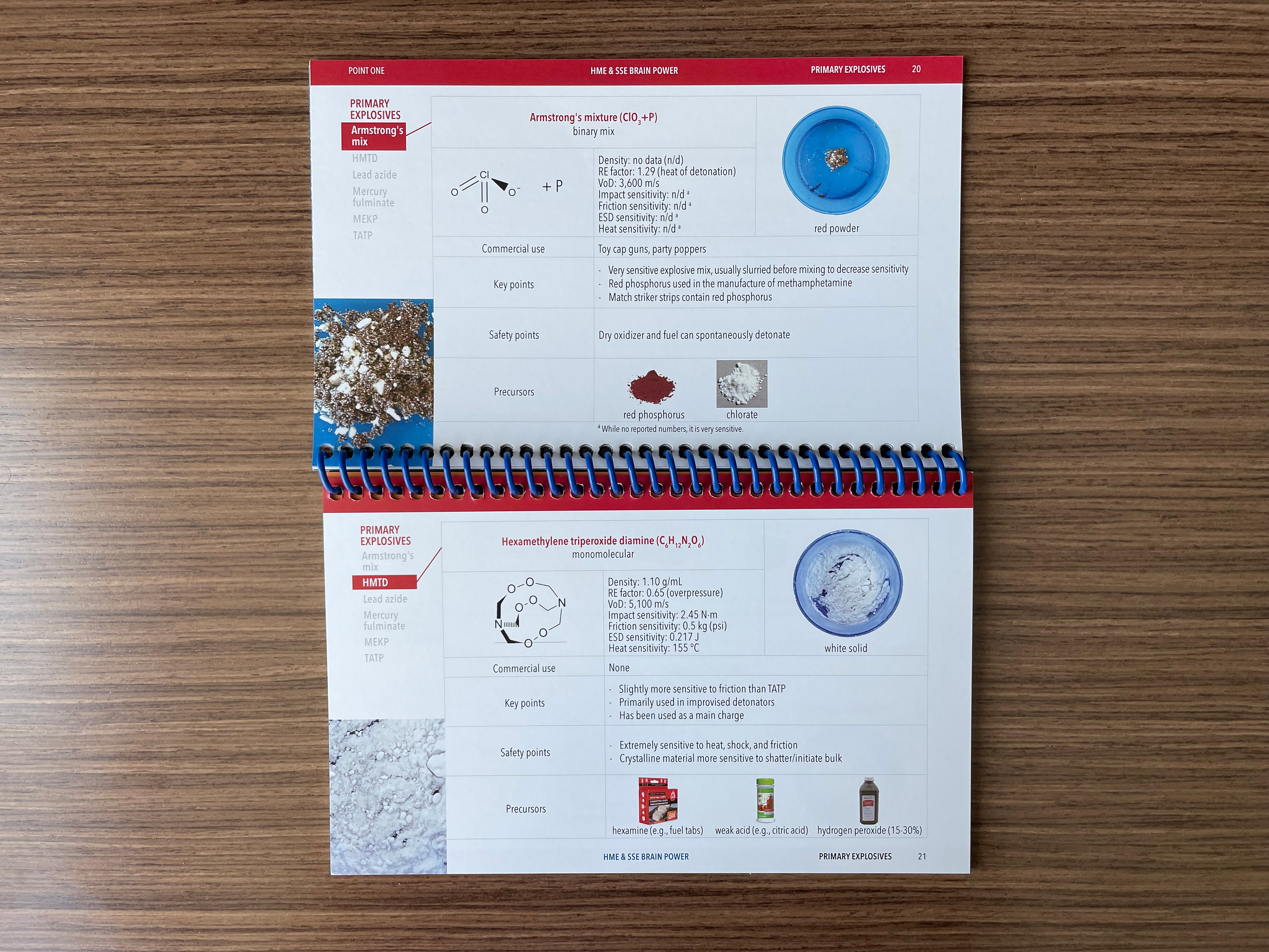 Homemade Explosives Reference Book, inside pages