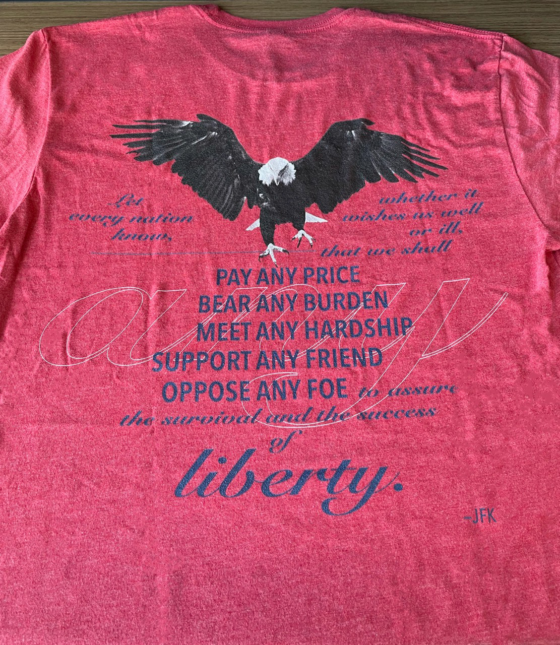 Pay Any Price T-shirt Design, actual print on back of tee